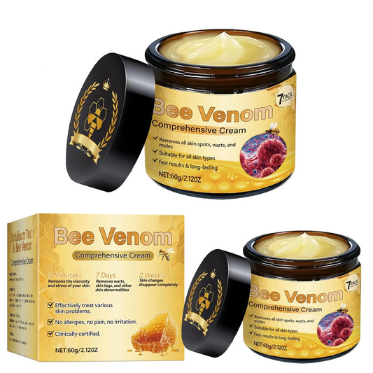 Bee Venom Comprehensive Cream, Firming & Wrinkle-Reducing Deeply Nourishes The Skin, Professional Bee Venom Skin Treatment Cream, Natural Serum Suitable for All Skin Types (2 Pack)