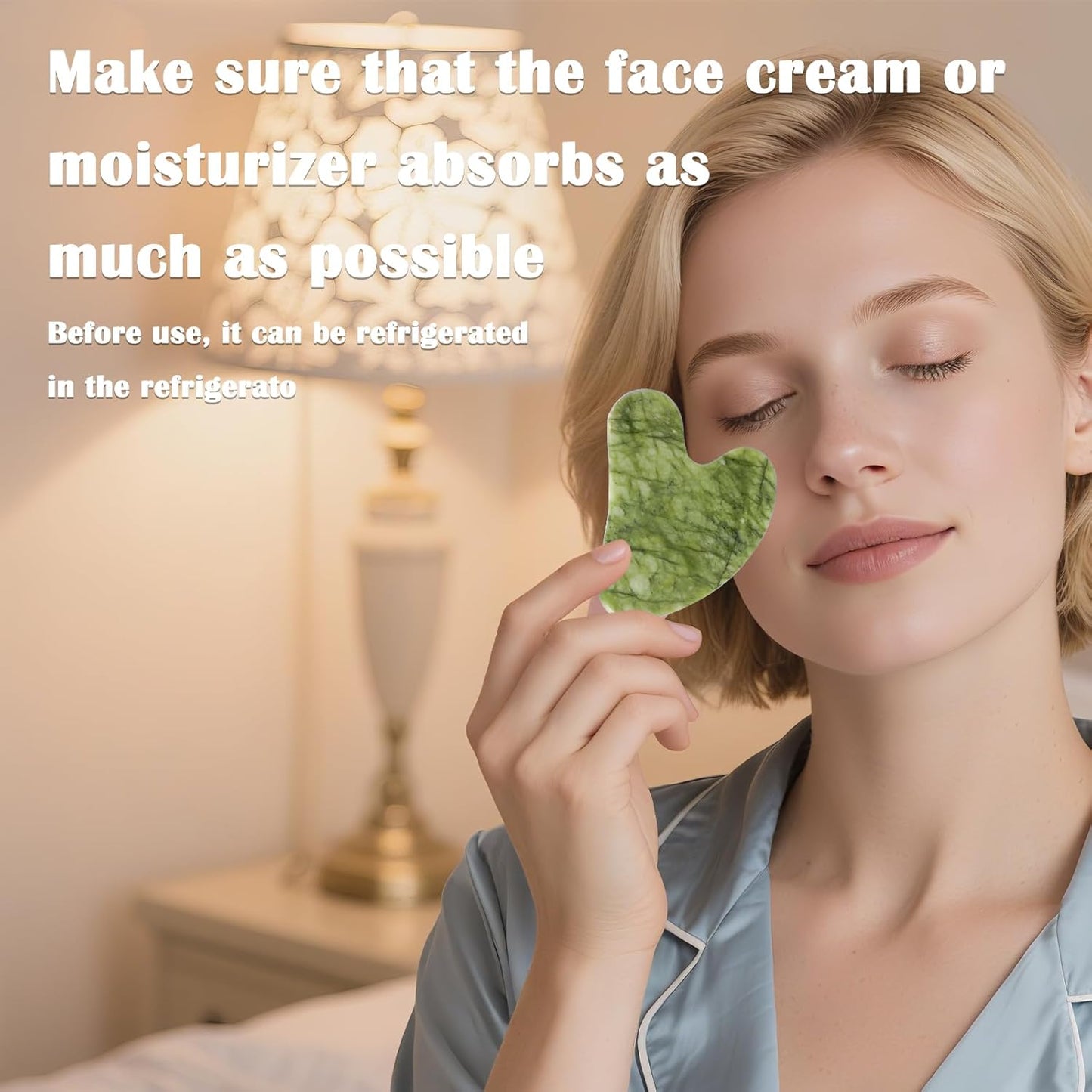 Natural Jade Roller & Gua Sha Set for Face, Facial Massager Tool for Skin Tightening, Anti-Aging, Puffiness Relief, Lymphatic Drainage - Spa Skincare Gift Set for Women