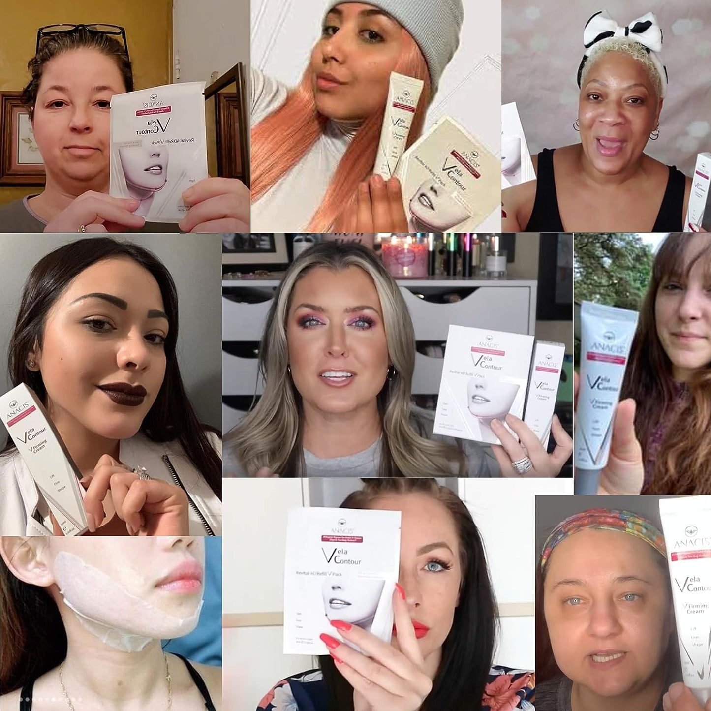 Facial Mask - Works for V-line Neck Chin Jawline - Fine Lines - Neck Wrinkles - Sagging Skin - for Women and Men - 5 Face Masks