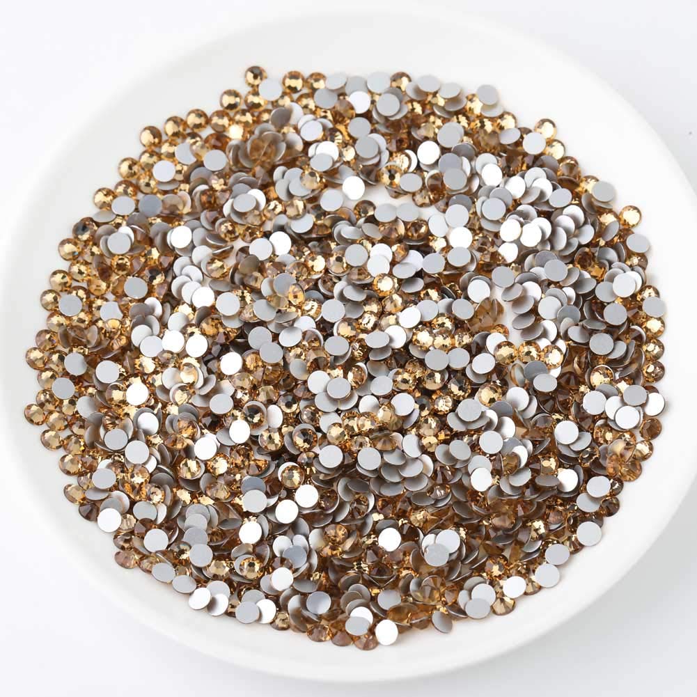 beadsland 288 Piece Flat Back Crystal Rhinestones Round Gems, Lt Colorado Topaz (SS30(6.3-6.5mm))