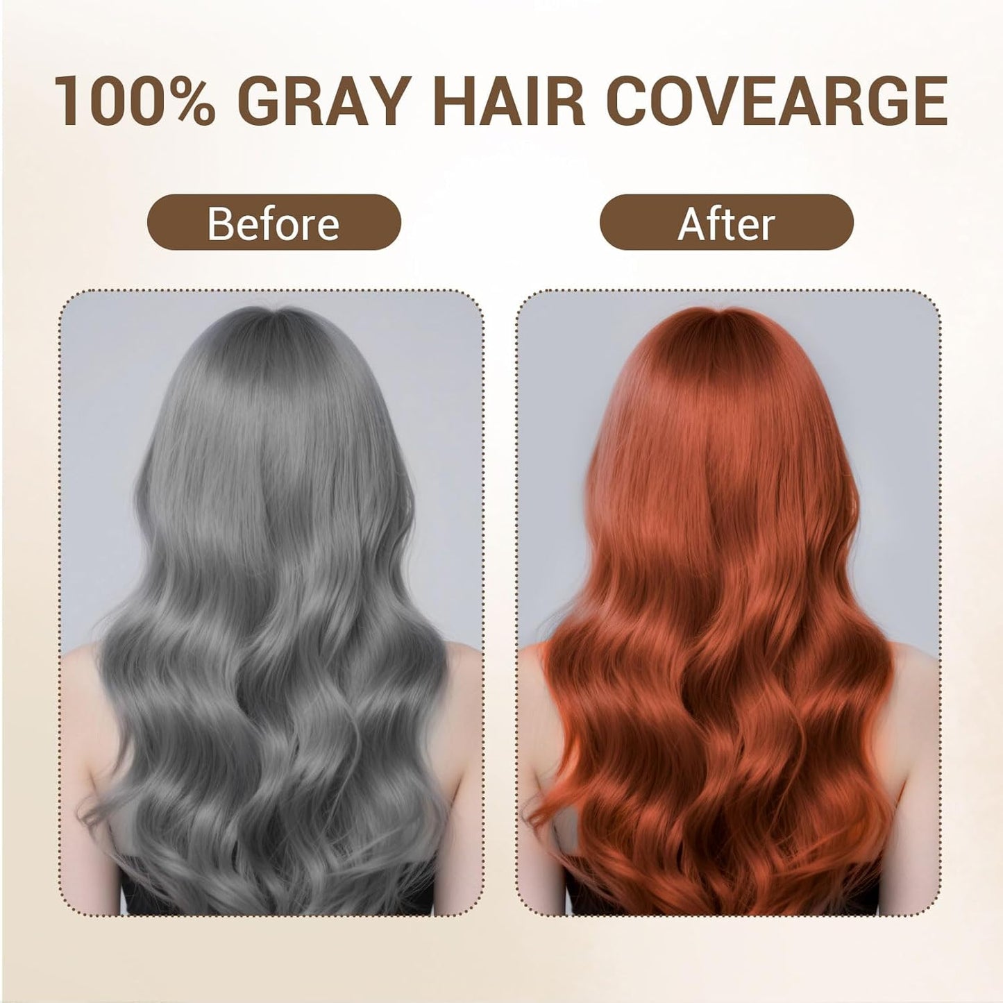 Light Auburn Hair Dye Shampoo for Women Men Gray Hair Coverage and Herbal Ingredients 3 In 1 Hair Color Shampoo