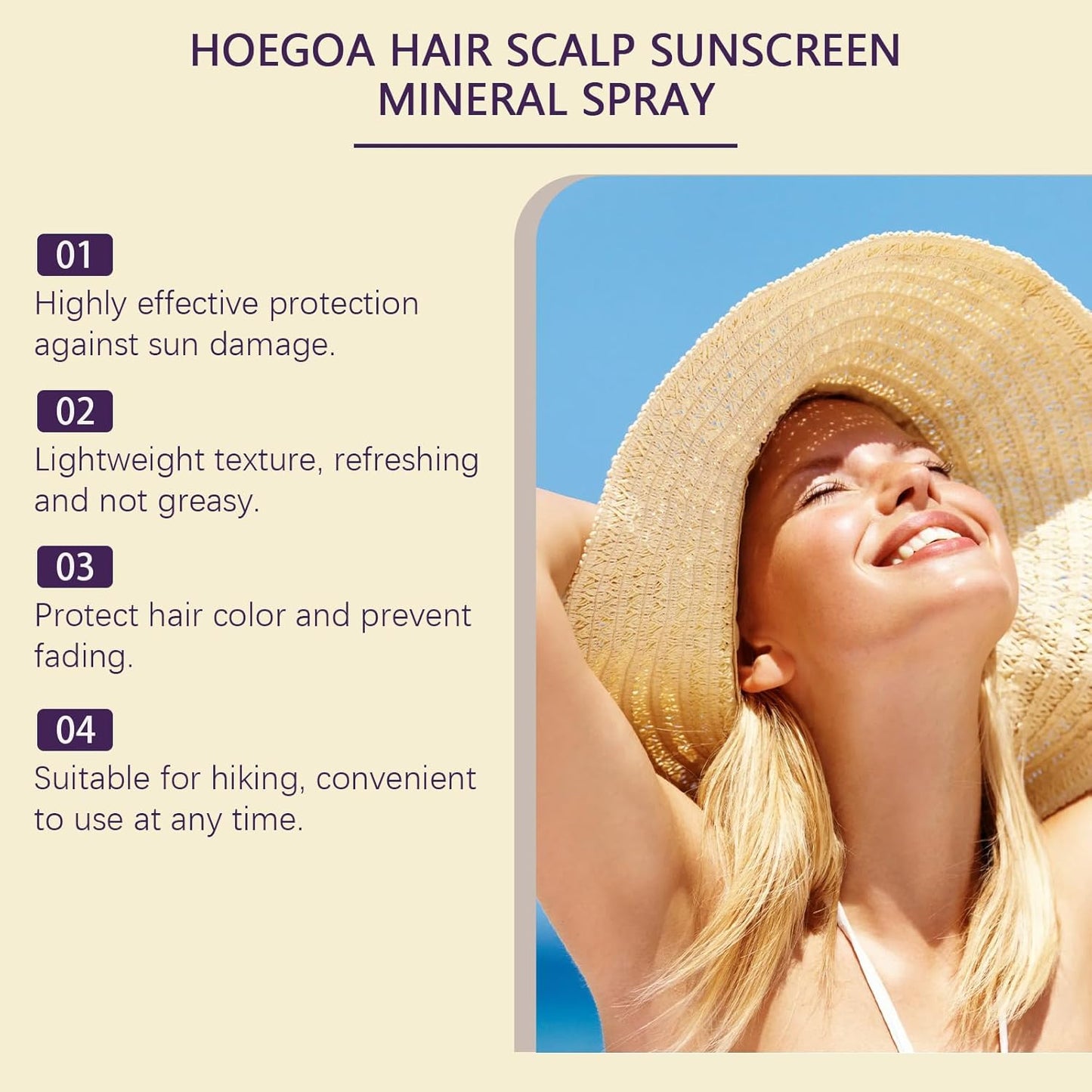 100 ML Hair and Scalp Sunscreen Spray SPF 30, Weightless Invisible Mist UV Protection Hair and Scalp Sunscreen Spray Non Greasy.