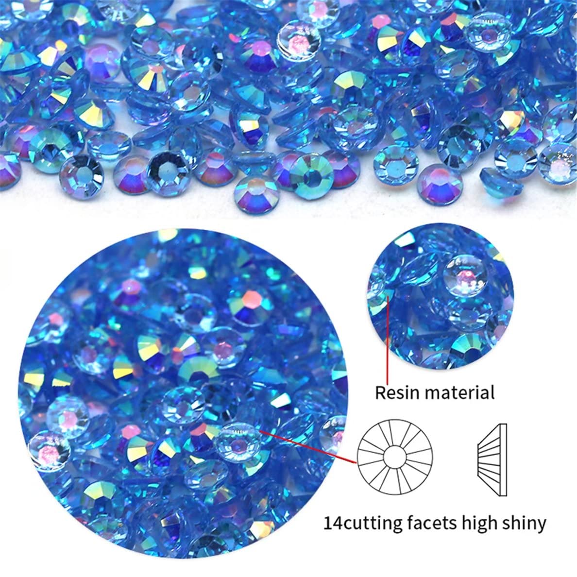 2250 Pcs SS16 4mm AB Flatback Rhinestones for Nails Art Crafts Transparent Glitter Round Gems Crystals DIY Clothes Shoes(Clear Light Pink AB)