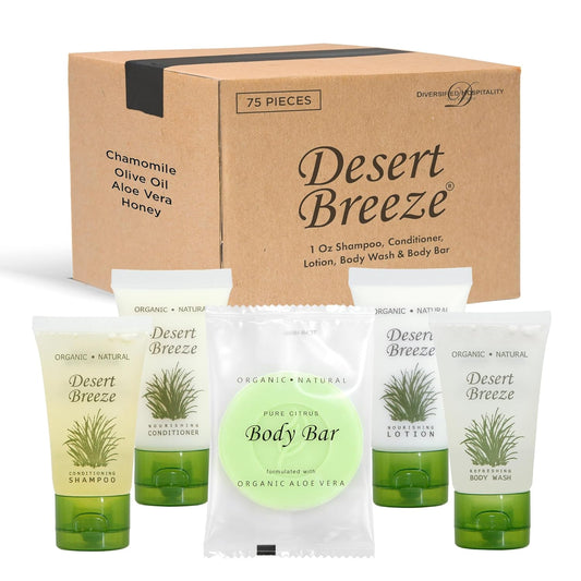 Desert Breeze | 1-Shoppe All-In-Kit | Hotel Size Amenities Set | Hotel/AirBnB/VRBO/Vacation Rental Soap Set | (75 pcs)