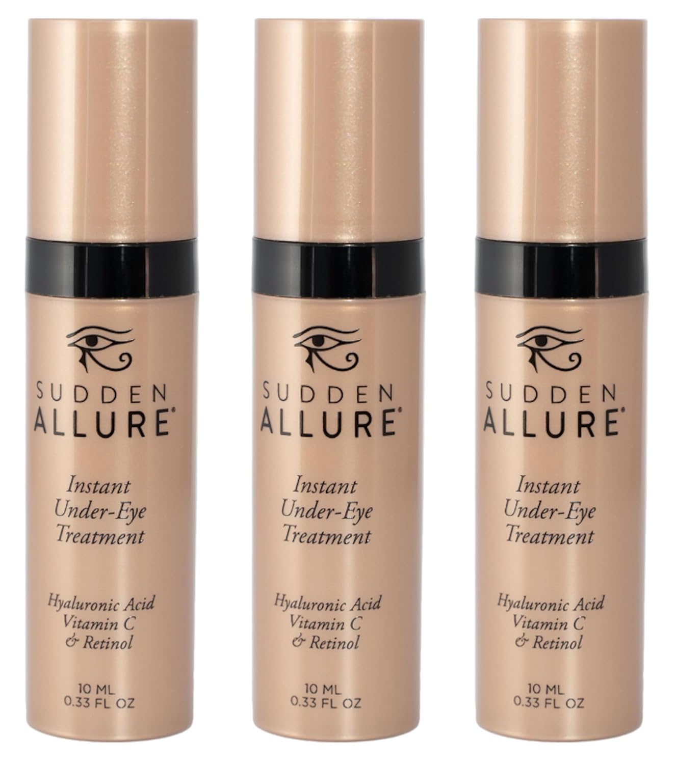 Sudden Allure Instant Under Eye Treatment Serum – Erase Under Eye Bags, Dark Circles, Wrinkles & Lift Sagging Eyes - Instantly Tighten & Firm - Reduce Eye Bags & Crows Feet | Made in USA (10 ml, 3pk)