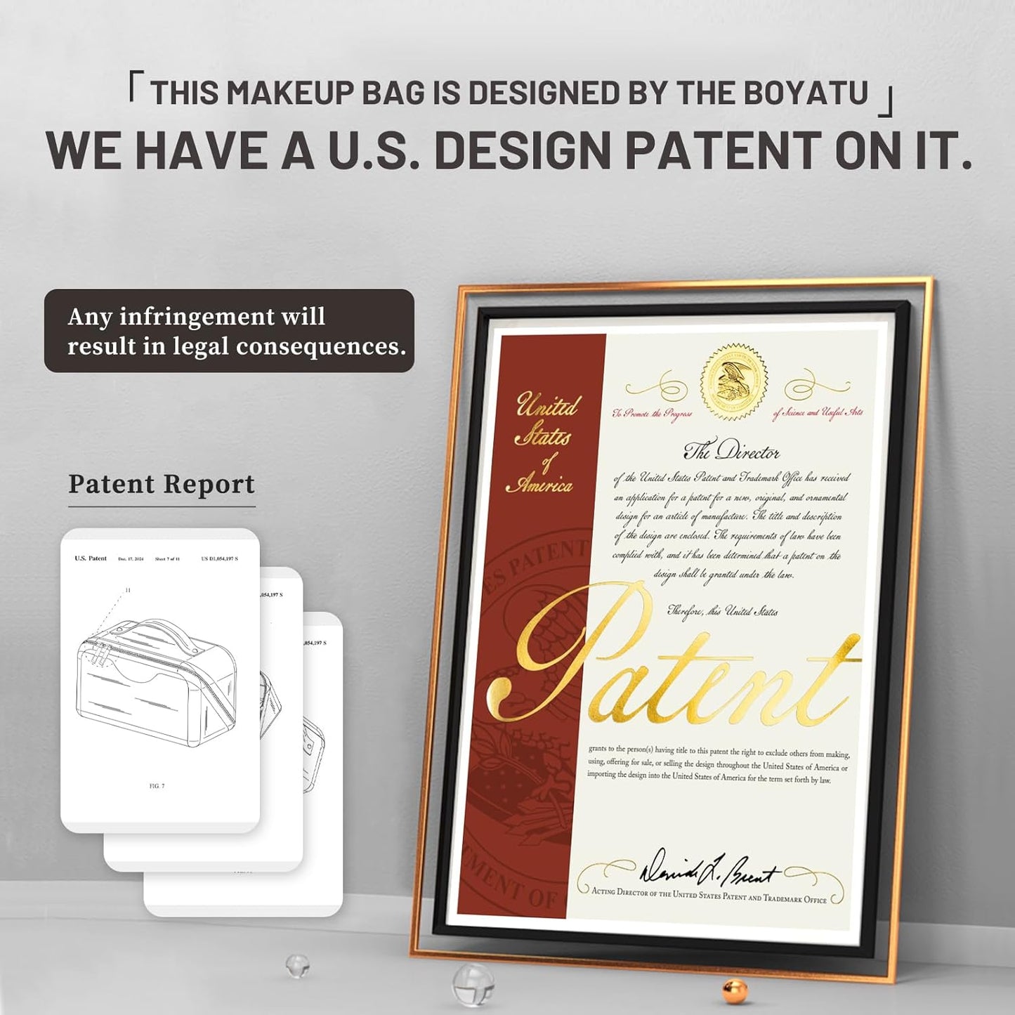 BOYATU Travel Makeup Bags Cosmetic Organizer Bag: 3-Set Large Capacity Make up Bag - PU Leather Toiletry Bags for Women - Wide Open Portable Pouch with Divider & Handle (07-Black 6)