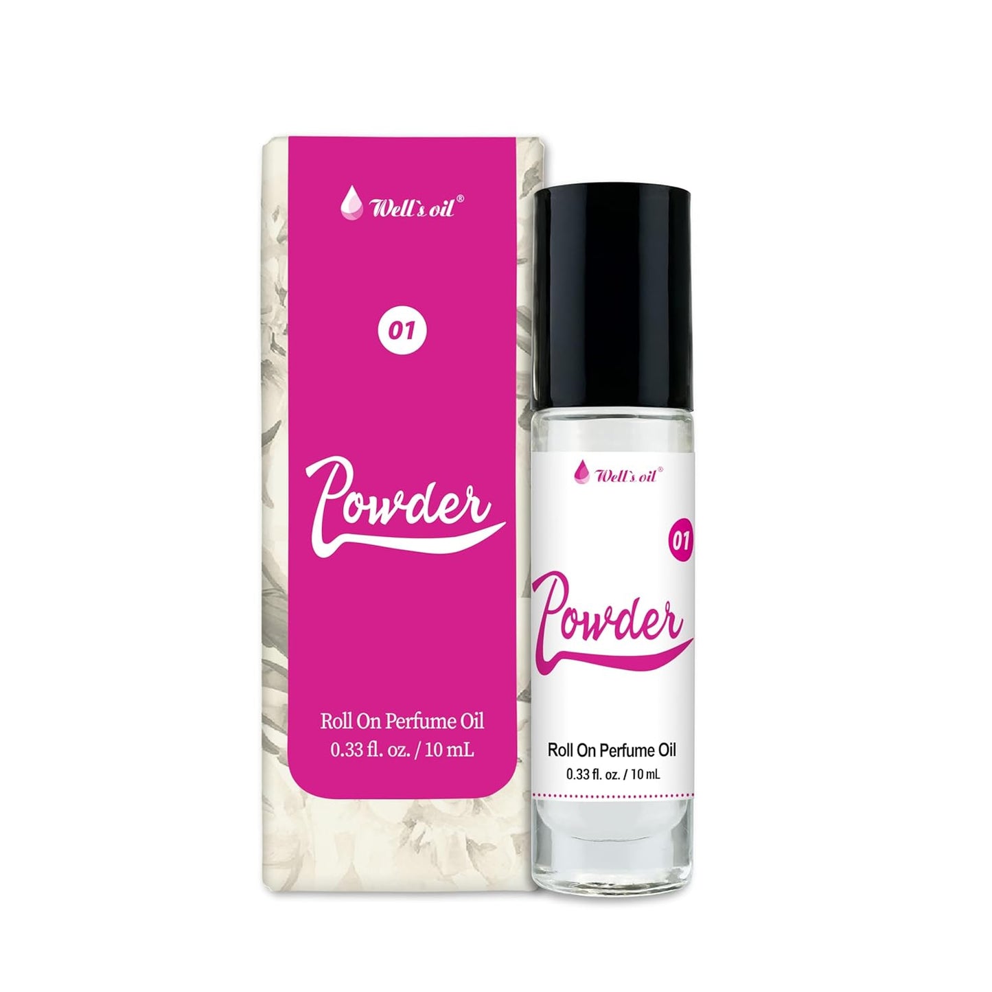 Well's Oil Roll-On Perfume Oil (Powder) | Notes of Powdery Musk & Vanilla | Long-Lasting | Paraben-Free | 0.33 Fl Oz / 10 ml