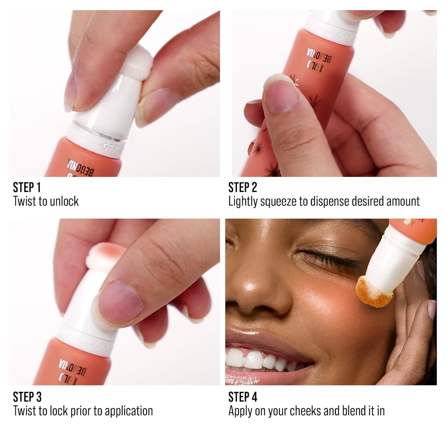 Kiss New York Professional Pearl Liquid Blush Beauty Wand, High Pigment Glow for Cheek, Eye & Lip, Non-Greasy Hydration Lightweight with Sponge-Tip Applicator (Bold Begonia)