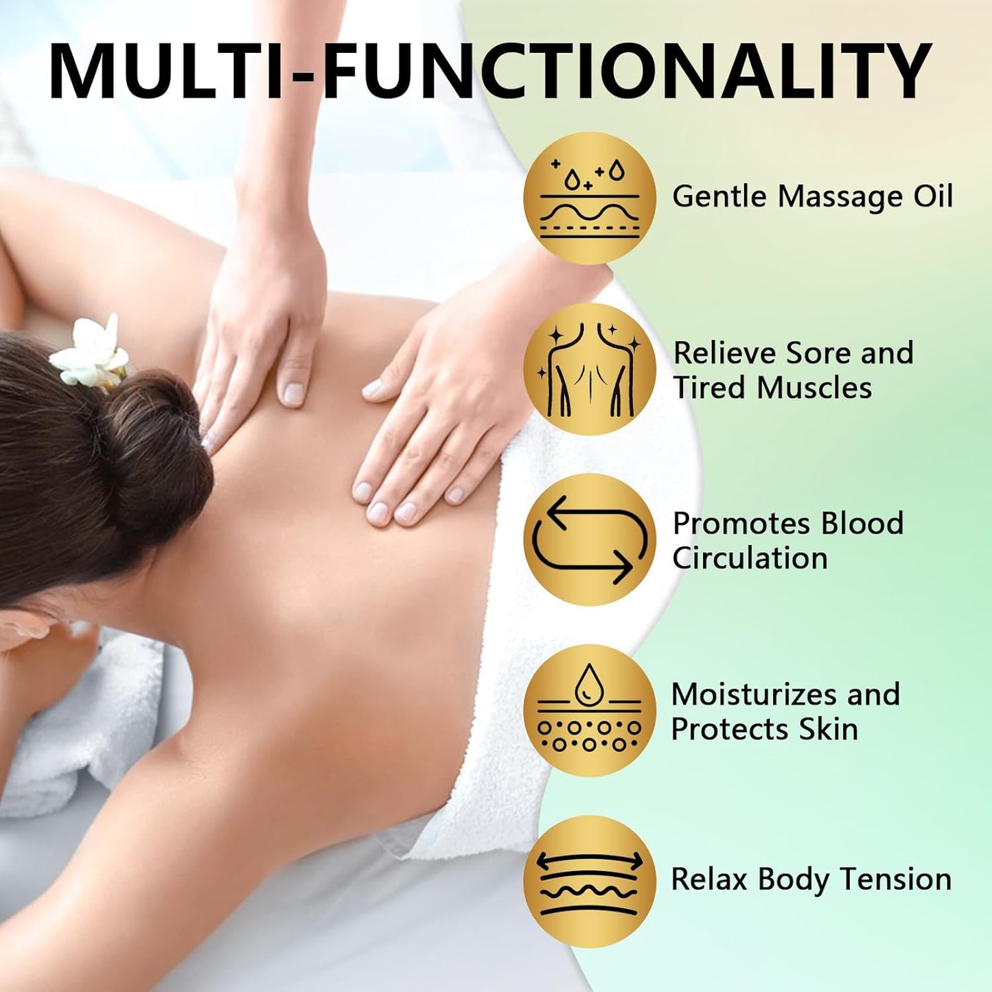 Sore Muscle Massage Oil for Massage Therapy, with Massage Roller Ball & Thumb Saver Massager, Body Massage Oil for Muscle Relaxing, Soothes Joints & Muscles with Arnica, Lavender Oil(8 Fl Oz)