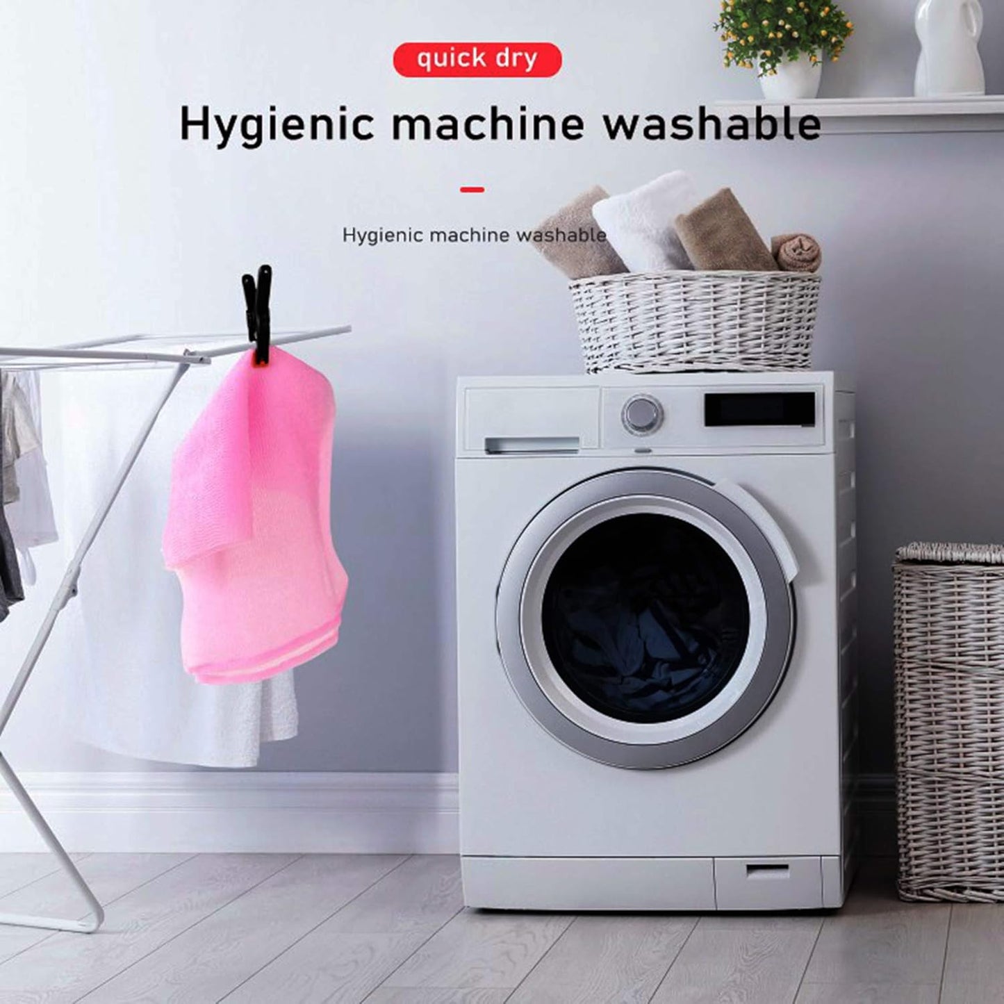 ARCH&M 12-Pack Premium Nylon Exfoliating Towel - 35-Inch Quick-Dry, Hygienic Japanese Washcloth for Body & Back - Durable, Machine Washable, Long-Lasting