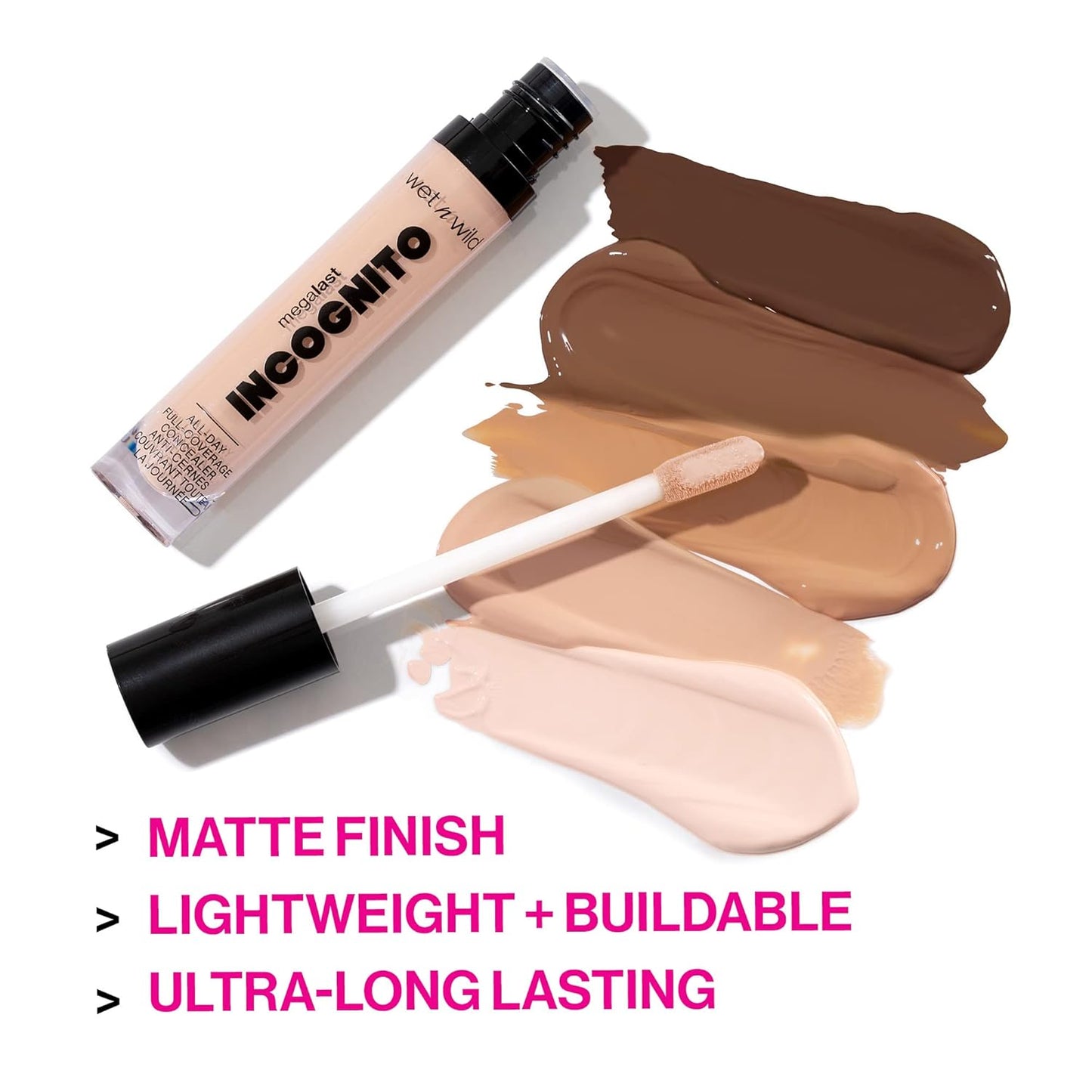 wet n wild Mega Last Incognito All-Day Full Coverage Liquid Matte Concealer Deep,1114054