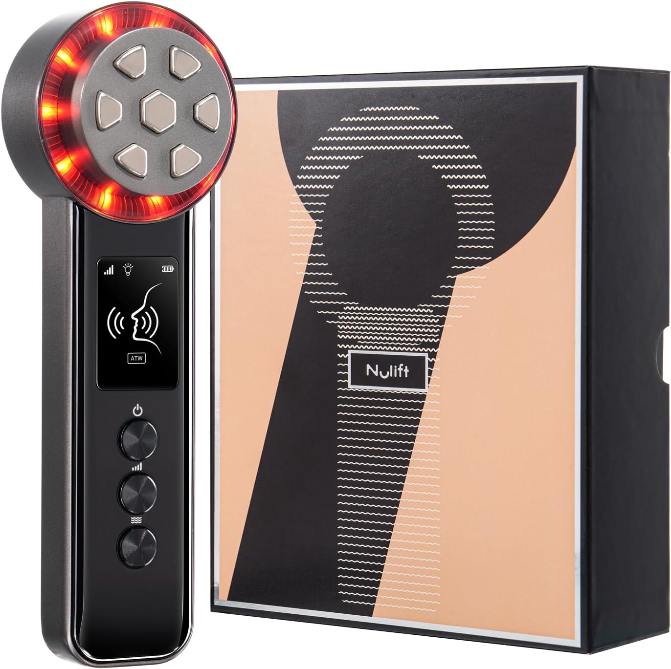 Radio Frequency Skin Tightening Device, Smart Electric Zinc Alloy Facial Beauty Machine with RF-Current Cold Heat for Jawline Lifting, Cheek Firm, Wrinkle Reduction, Depuff, Increase Absorption