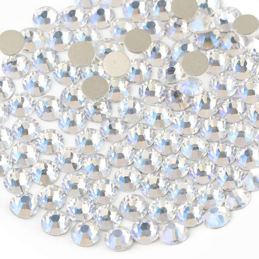 beadsland Flat Back Crystal Rhinestones Round Gems, Blue Moonlight (2.7-2.8mm) SS10/1440pcs
