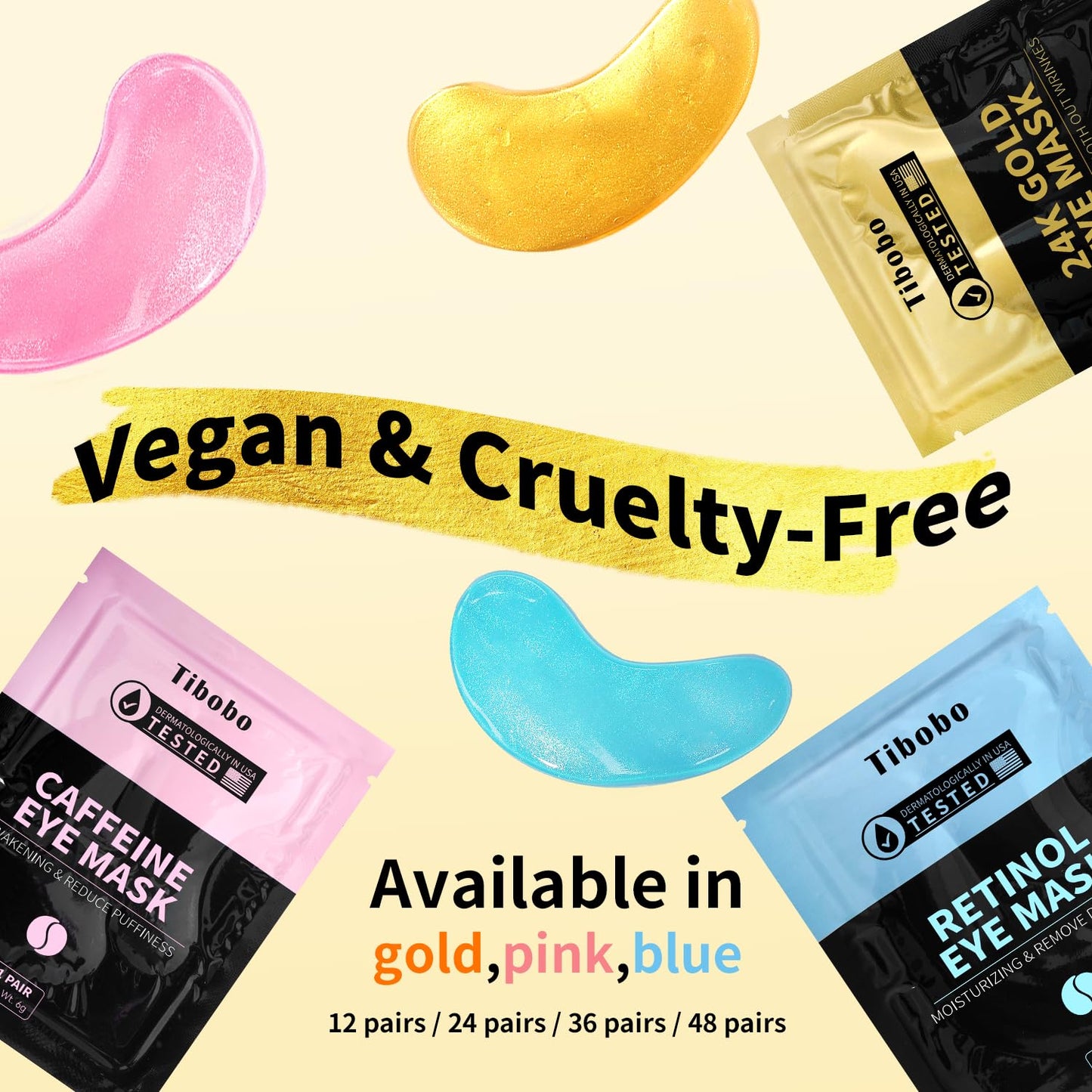 Under Eye Patches(36 Pairs), 24K Gold, Caffeine, Retinol Eye Masks for Puffy Eyes, Wrinkles, Dark Circles, Undereye Bags Treatment - Restoring & Awakening & Moisturizer Skin care Gift for Women