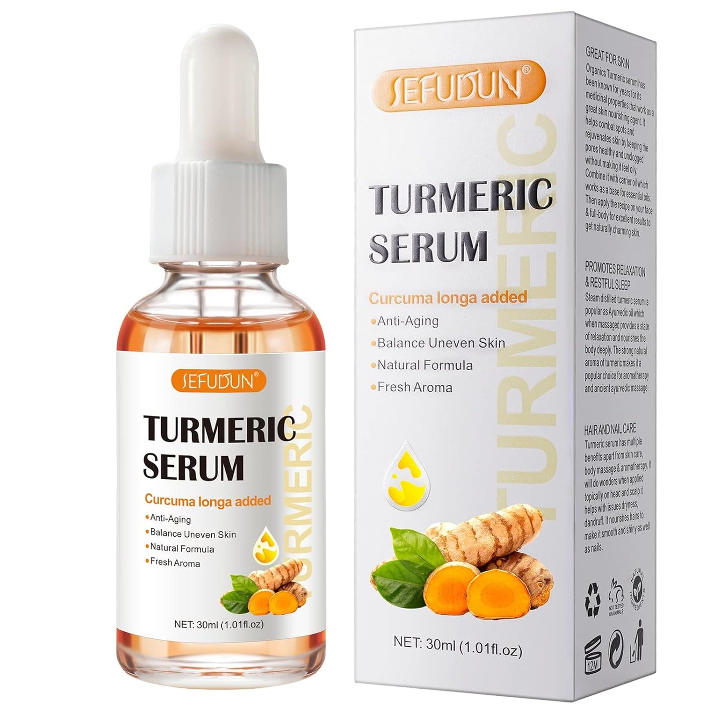 Turmeric Serum for Dark Spots 1 Fl Oz, Turmeric Dark Spot Corrector Serum for Face & Body, Anti Aging Facial Serum for Women and Men, Reduces Hyperpigmentation, Age Spots, Sun Spot, Improve Skin Tone