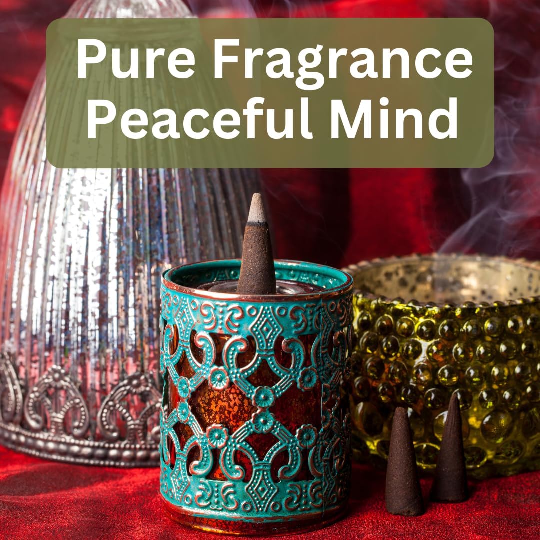 Yajna Dragon Blood 100%-Natural-Incense-Cones Handmade-Hand-Dipped Organic-Chemicals-Free for-Purification-Relaxation-Positivity-Yoga-Meditation The-Best-scents (20 Count)