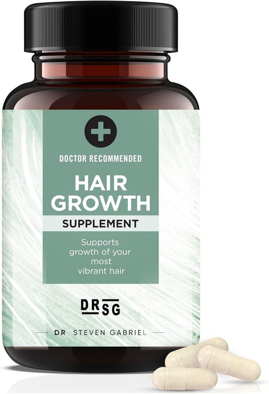 Dr. Steven Gabriel Hair Growth Supplement for Women and Men with Biotin, Zinc, Vitamin C, Iron - Physicians Choice, Ayurvedic Hair Vitamins Clinically Proven Hair Density and Growth (90 caps)