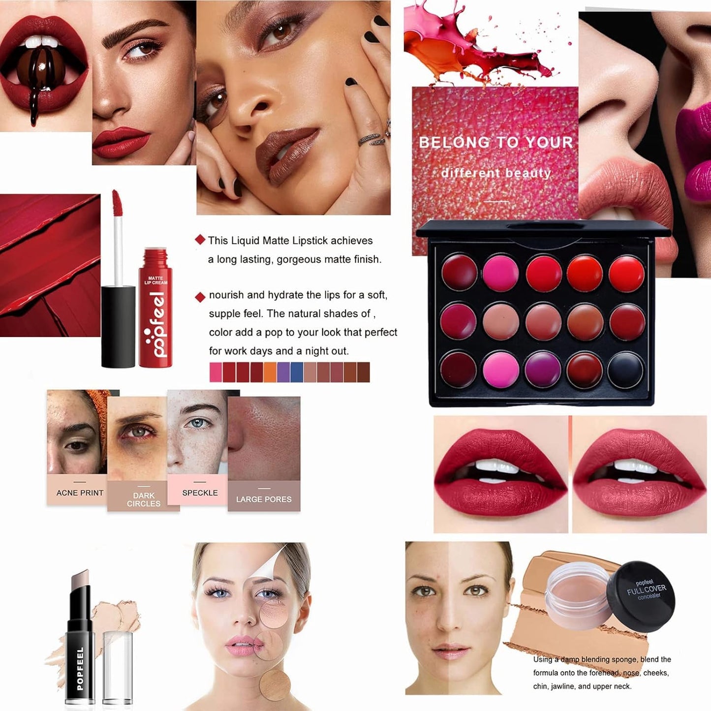 Makeup Kit for Women Full Kit, 24PCS Multi-Purpose Makeup Kit All-in-One Makeup Gift Set Makeup Essential Starter Kit, Compact and Lightweight Design for Girls, Women