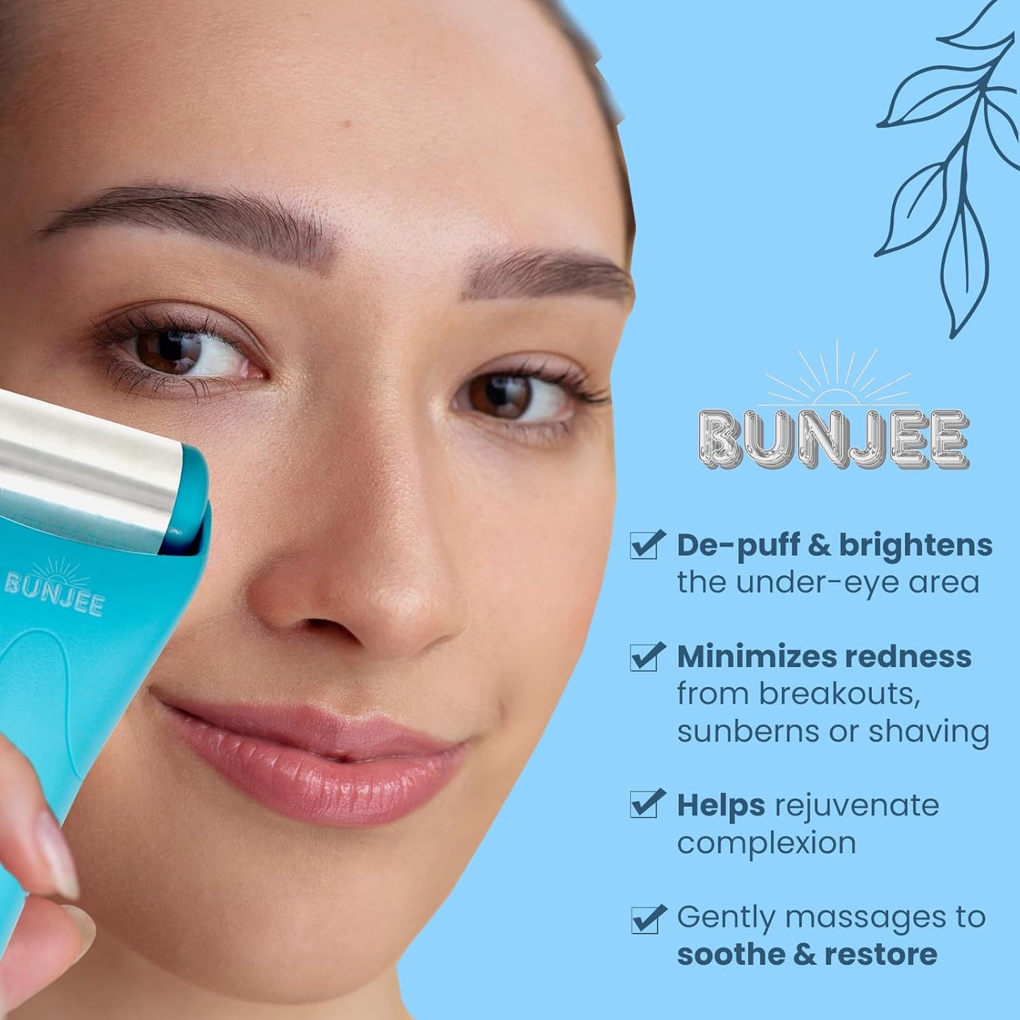 Bunjee Ice Roller For Face Eyes Wrinkles Puffiness Skin Care Beauty Product Men & Women Gift