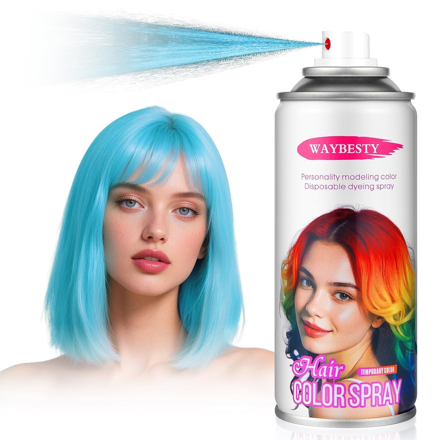 Temporary Hair Color For Kids Women Men, Washable Hair Dye Spray One-Day Hair Color Wax For Cosplay Party DIY, Christmas Party, Halloween Crazy Hair Day (Powder Blue, 4.06 oz)