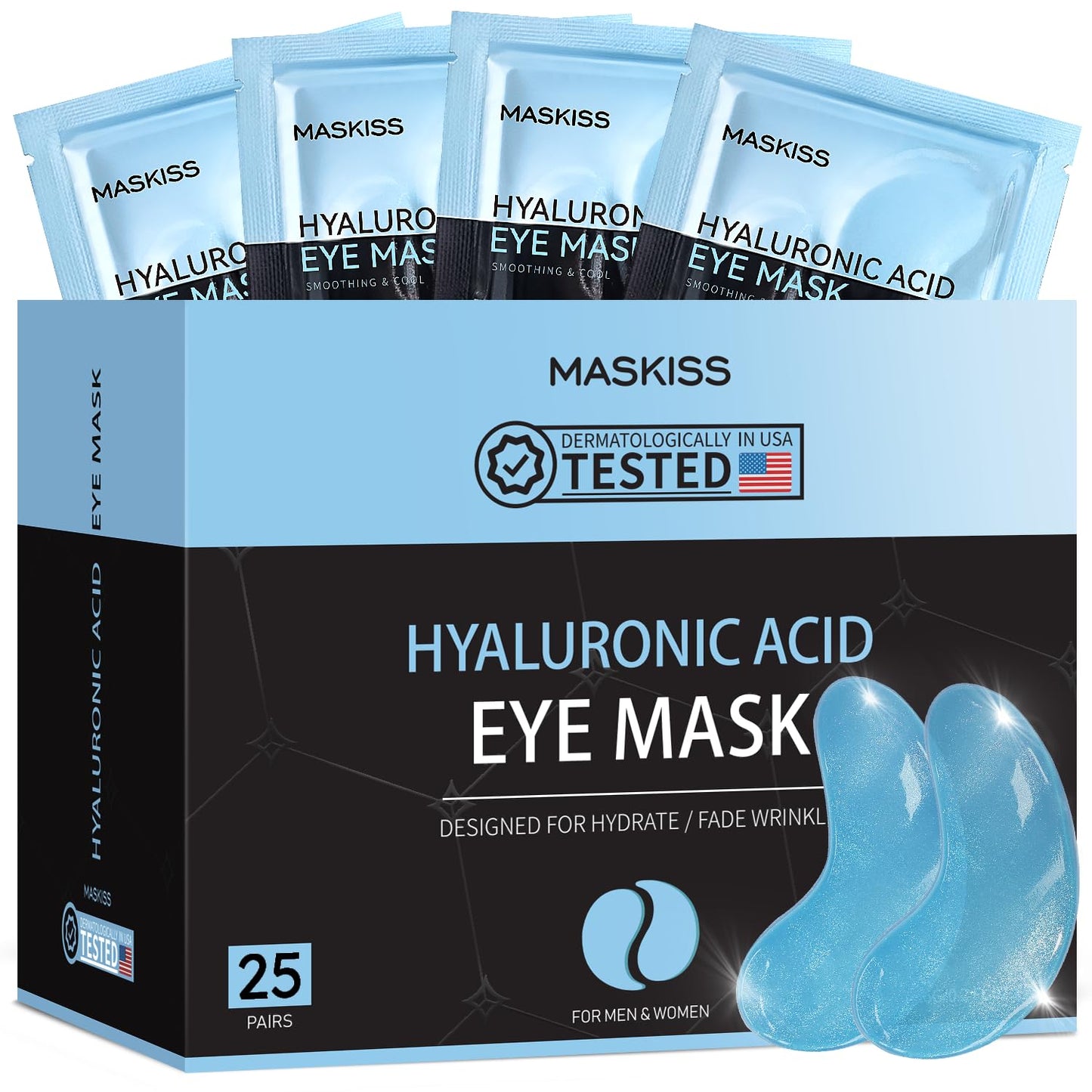 Under Eye Patches (25 Pairs), Hyaluronic Acid Eye Masks for Dark Circles Puffy Eyes Undereye Bags, Collagen Eye Patches for Wrinkles and Hydrate, Skin Care Gift for Her