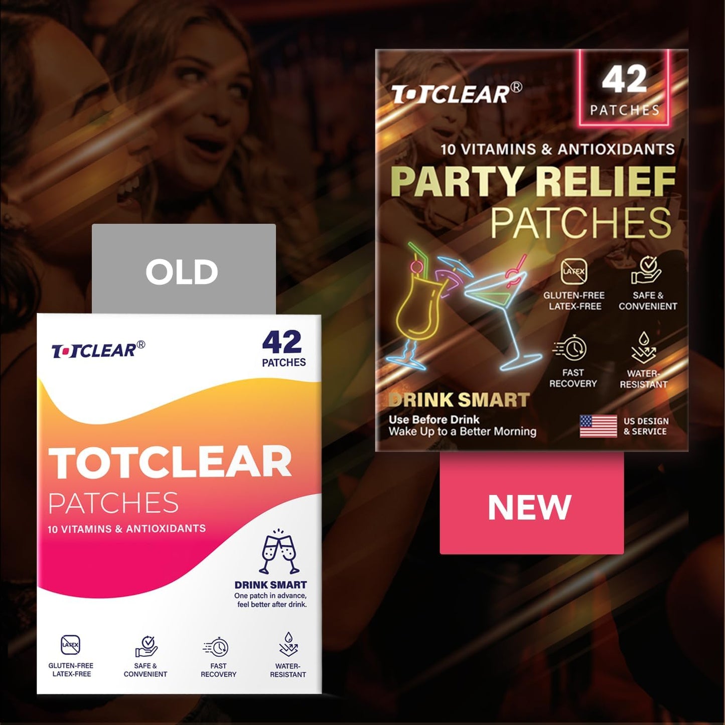 Party Relief Patches: Party Recovery Patches - Use Before Drinking Wake Up to a Better Morning (41pcs)