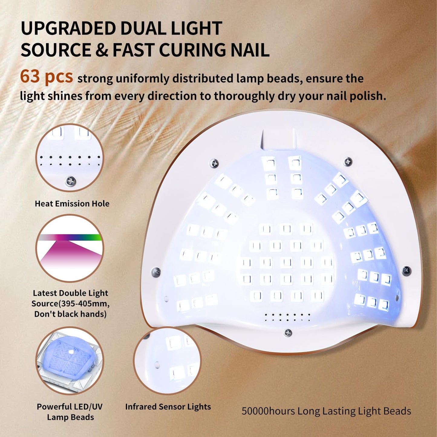 UV Light for Nails,288W UV Nail Dryer LED Light for Gel Polish-4 Timers Professional Nail Art Accessories,Curing Gel Toe Nails