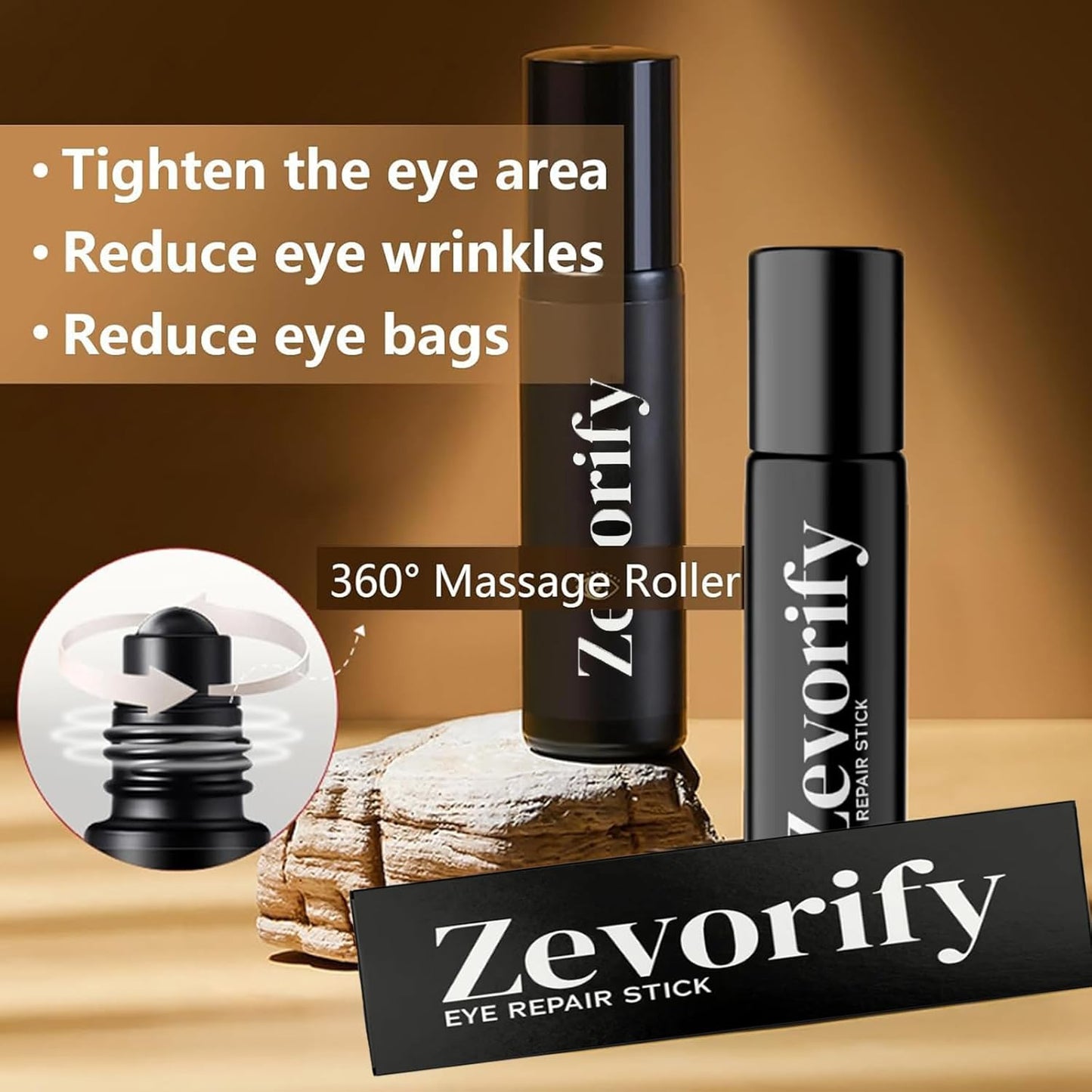 Eye Repair Stick for Men, Under Eye Roller for Eyes Bags and Dark Circles, Cooling Stick Hydrates and Depuffing, Gentle, Natural Formula (1pcs, 0.35 fl.oz)