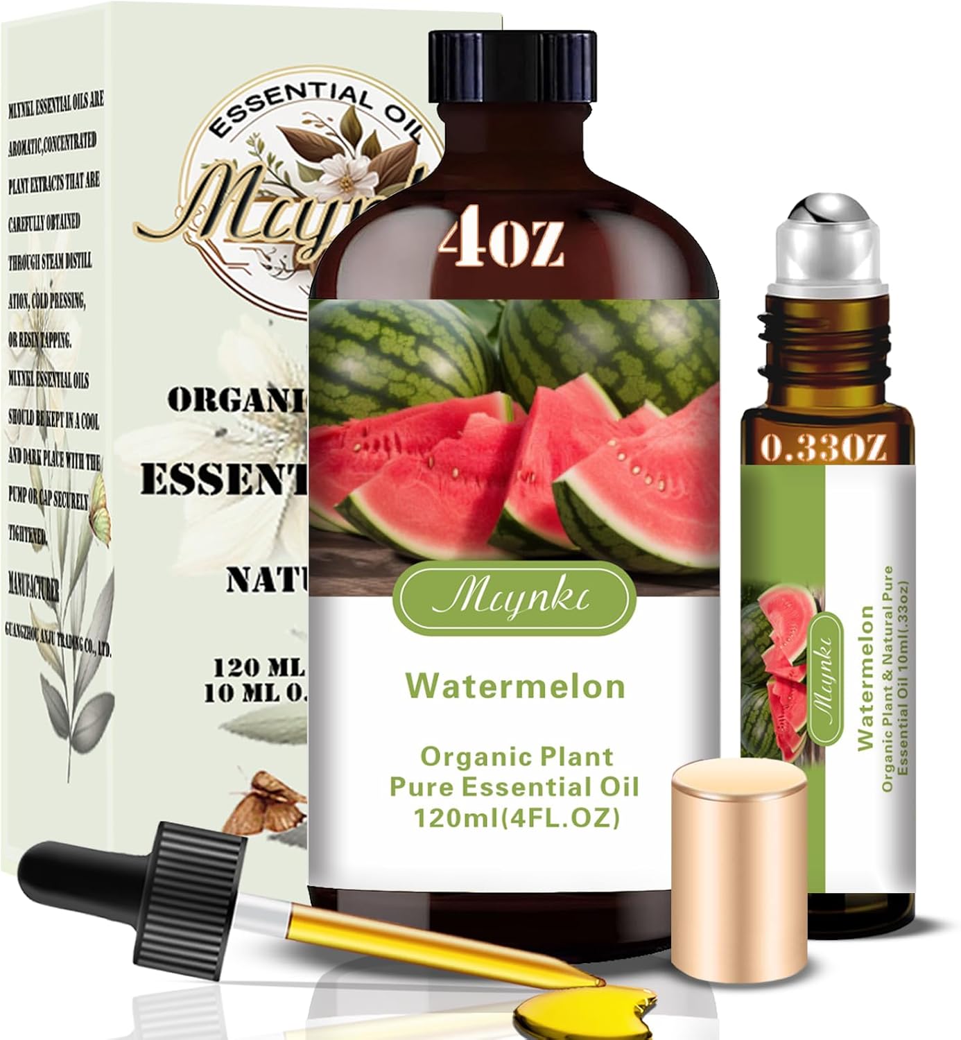 Watermelon Fragrance Oil-Watermelon Essential Oil 4.33oz (130ml)-100% Pure Natural Scent for Diffusers, Candles, Soap Making & Aromatherapy-Relaxing Home & Gift Essential Oil for Bath, Massage