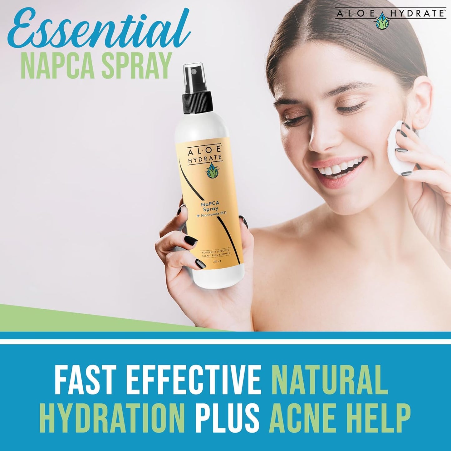 NaPCA Moisturizer Face Mist & Body Spray; Organic Aloe vera moisturizer with NaPCA. Refresh & Soothe Your Skin with Natural & Bioidentical Actives. All Skin types, Dry, Acne, Oily, & Tattoo Care.