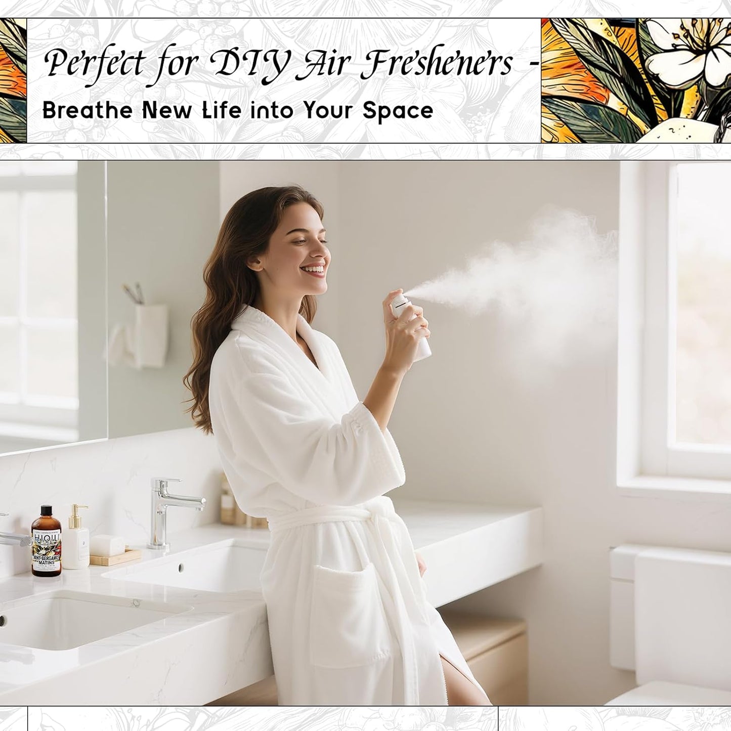 HIQILI Mint Bergamot Matins Fragrance Oil - 5.07 Fl Oz