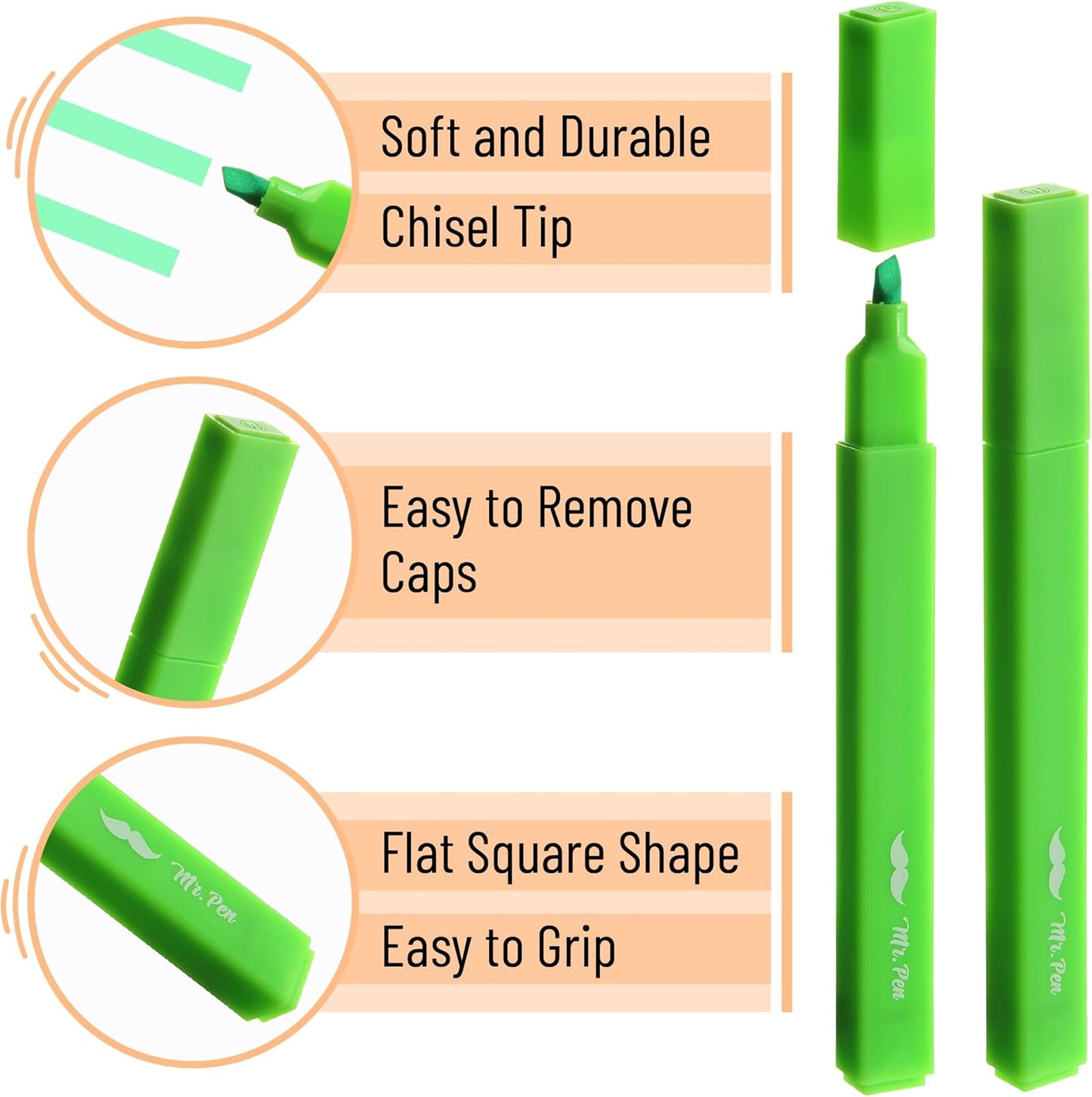 Mr. Pen- Aesthetic Highlighters, 10 Pack, Chisel Tip, Vibrant Colors, Cute Highlighters Assorted Colors, Back to School Supplies