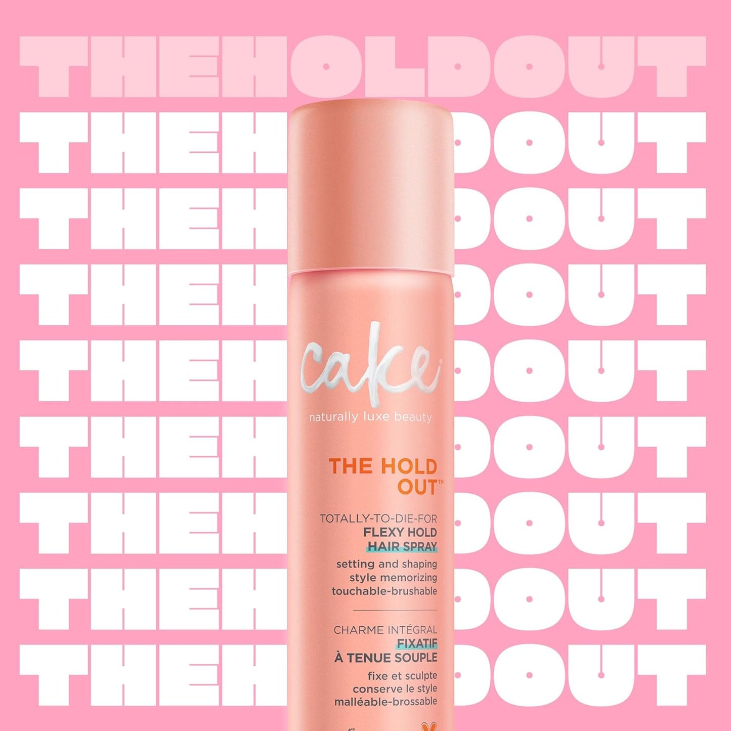 Cake Beauty Hairspray, The Hold Out – For Crunch Free Brushable, Touchable, Flexible Hold & Soft Volume – Vitamin E & Abyssinian Oil – For All Hair Types- 5.6 Oz.