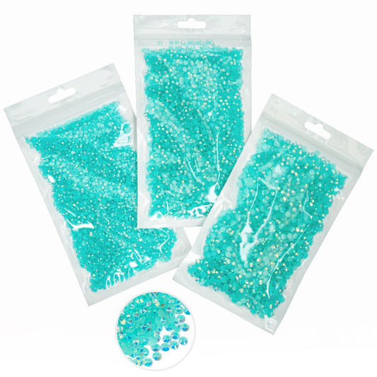 16000PCS Aquamarine AB Resin Rhinestones for Crafting 3mm 4mm 5mm Lake Blue Flatback Jelly Stones Bulk Water Blue Diamonds Gems for Nails Face Eyes Makeup Tumblers Bottles DIY Crafts Clothes