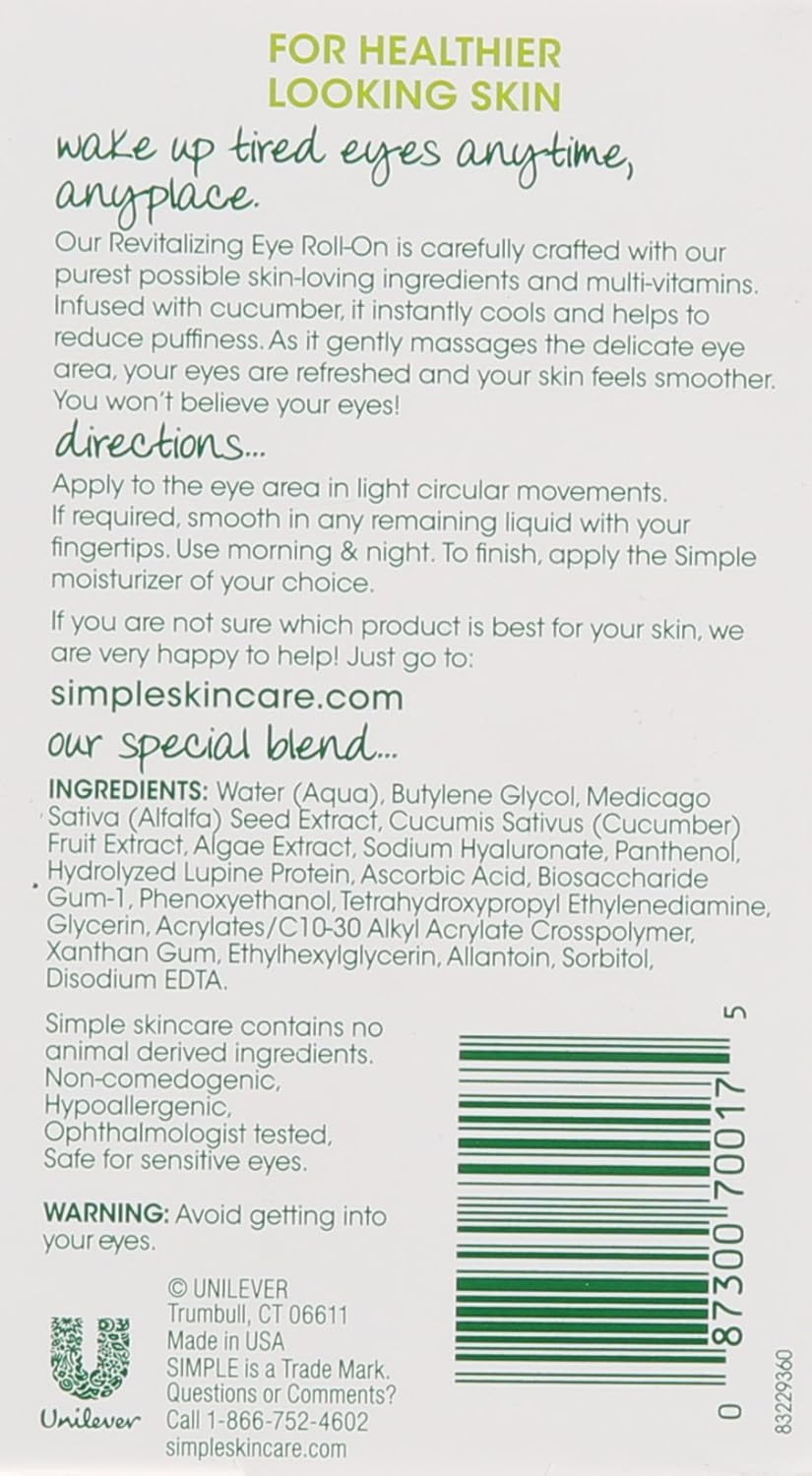 Simple Revitalizing Eye Roll-On, 0.5 oz