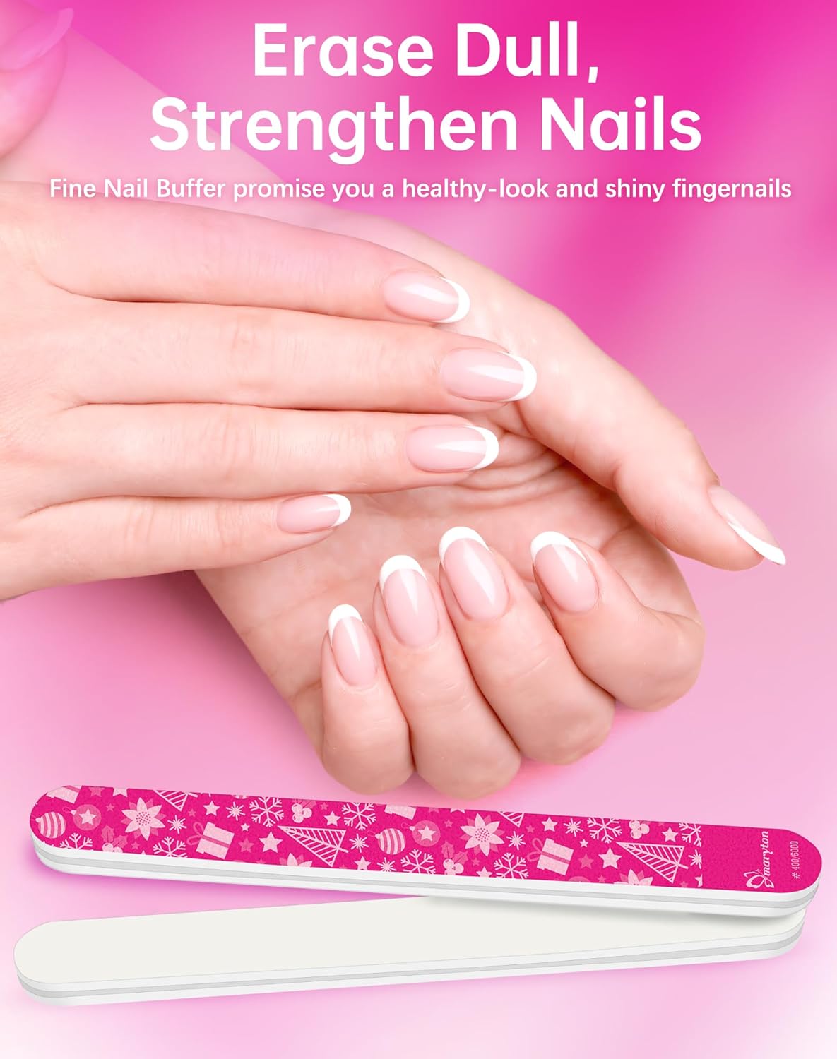 Maryton Nail Buffer for Natural Nails, Unique Gifts for Women, Ultra Shine Buffing Files Nail Care Kit Gifts for Her, 3Pcs