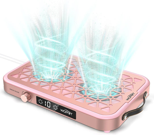 Professional Nail Dust Collector, 1600PA Portable Vacuum Fan Dust Collector with Disposable Filter Paper (30 Pcs) for Nail Polishing & Manicure Pedicure, Low Noise, Nail Salon & Home - Pink