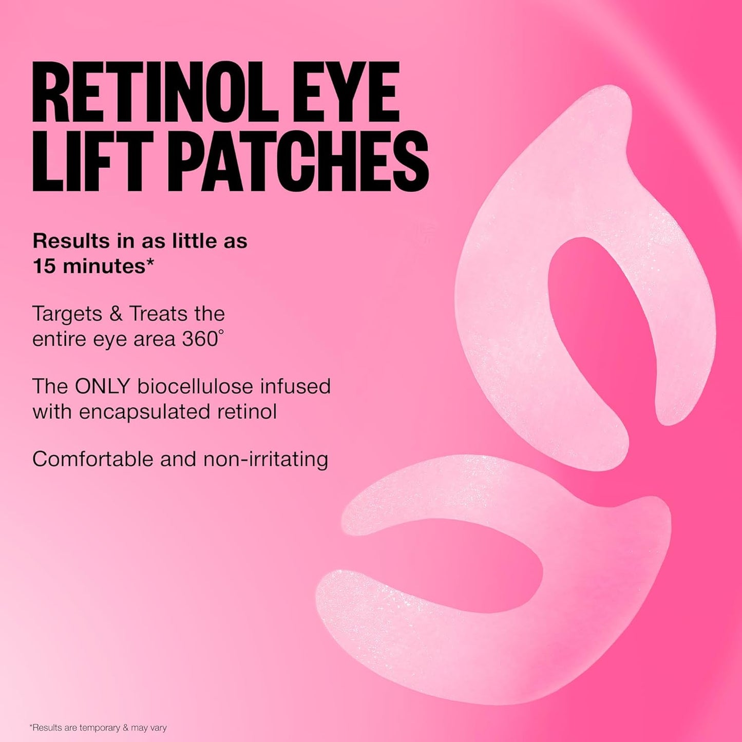 PEACE OUT Retinol Eye Lift Patches to Lift, Firm and Revitalize Tired Eyes, 360° Coverage Targets Fine Lines & Wrinkles, 5 Count
