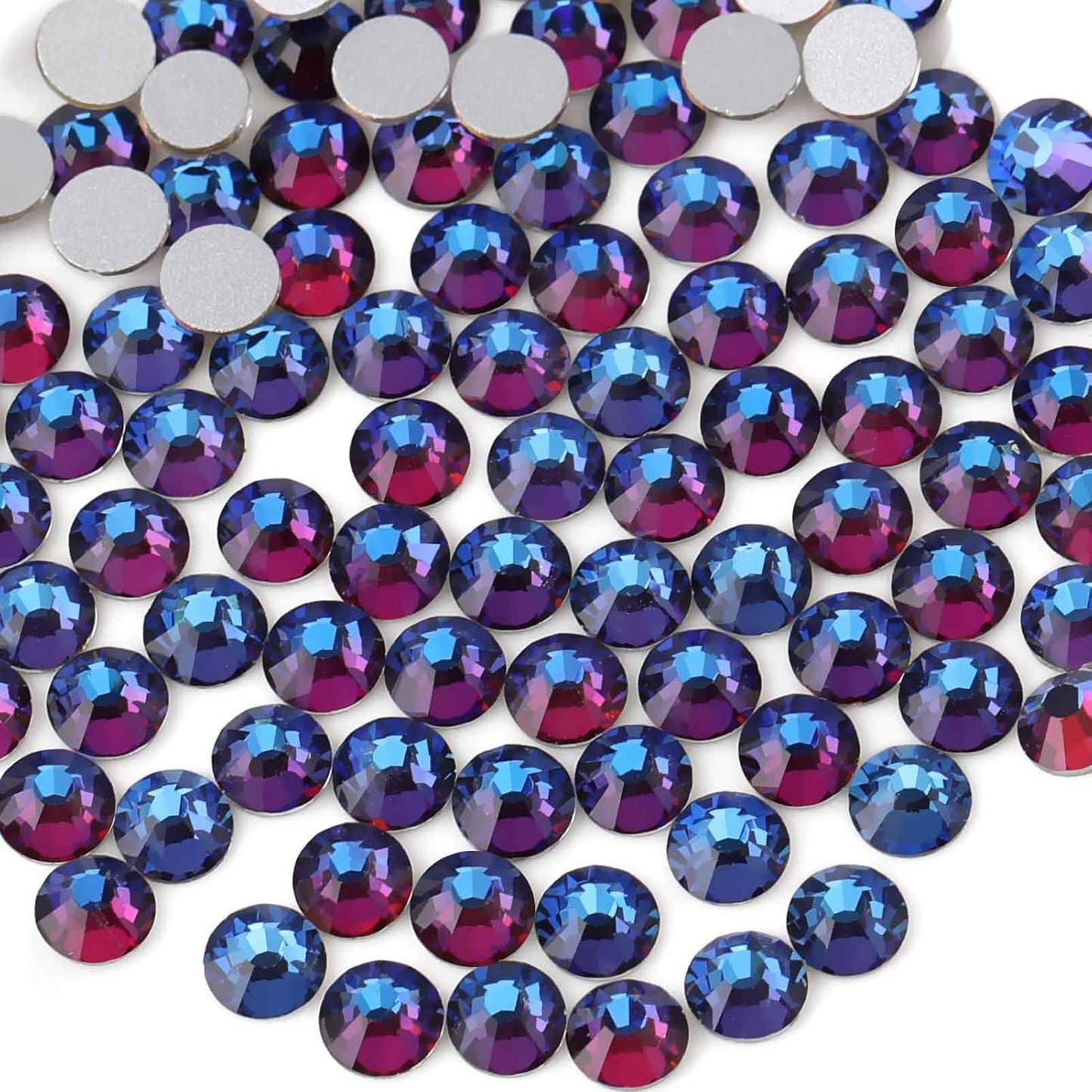 beadsland Flat Back Crystal Rhinestones Round Gems, Blue Volcano (4.6-4.8mm) SS20/1440pcs