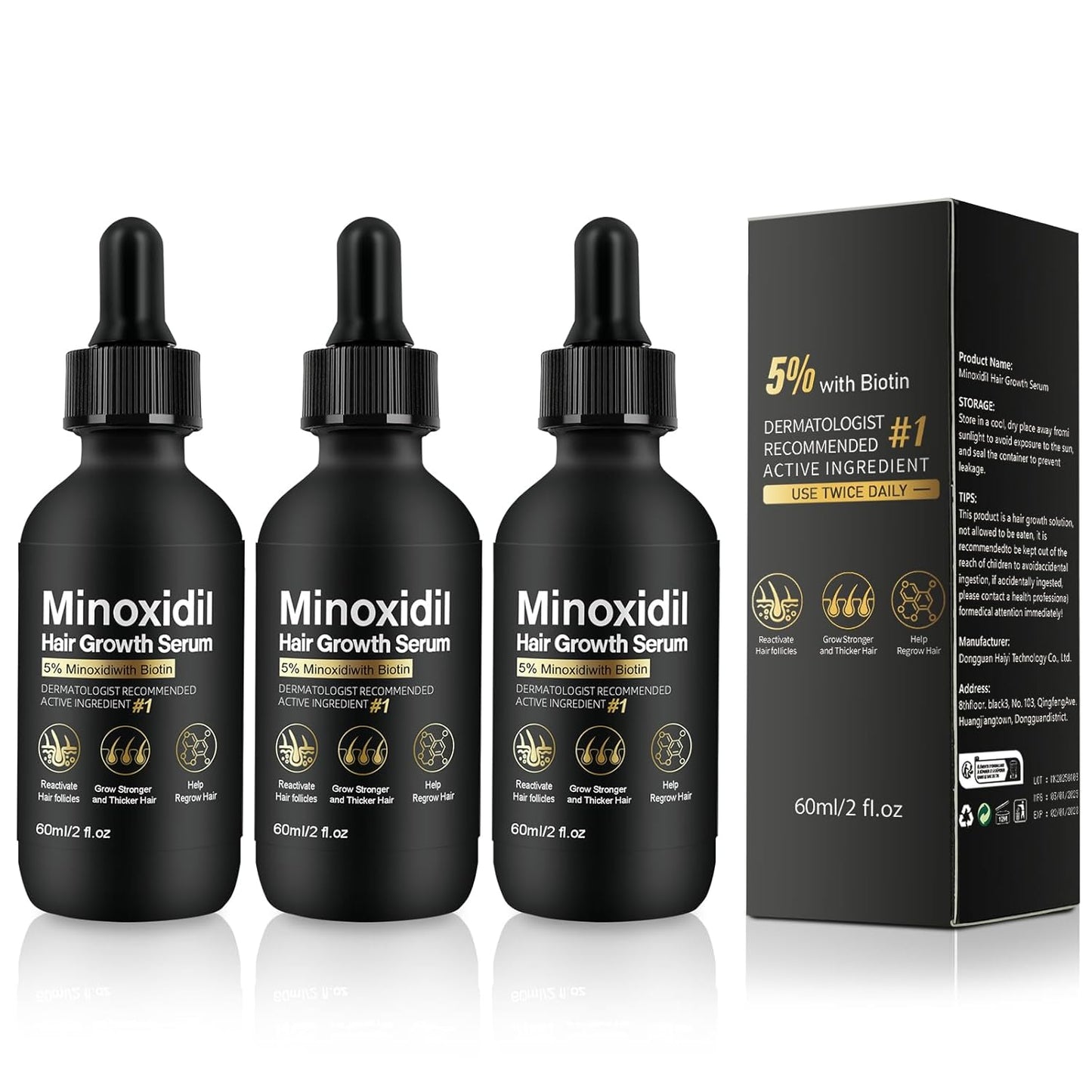 5% Minoxidil for Women Hair Growth - Hair Regrowth Treatment for Men and Women - Minoxidil Hair Growth Serum for Fuller, Thicker Hair