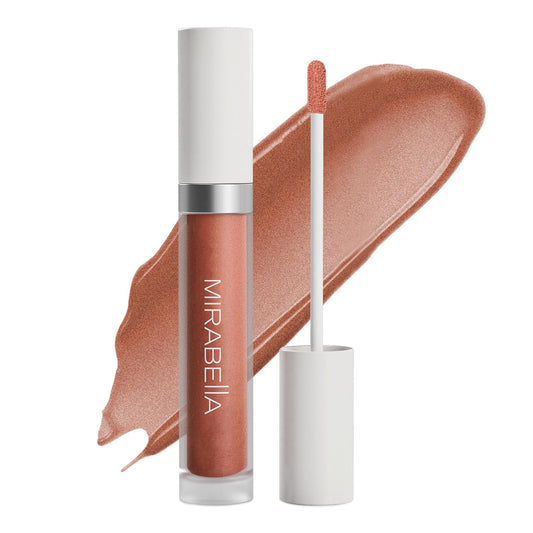 Mirabella Luxe Advanced Lip Gloss, Hydrating Non-Sticky High-Shine Lip Gloss for Women, Infused with Vitamin E & Jojoba Oil, Long-Lasting & Cruelty-Free - Vintage (Caramel)