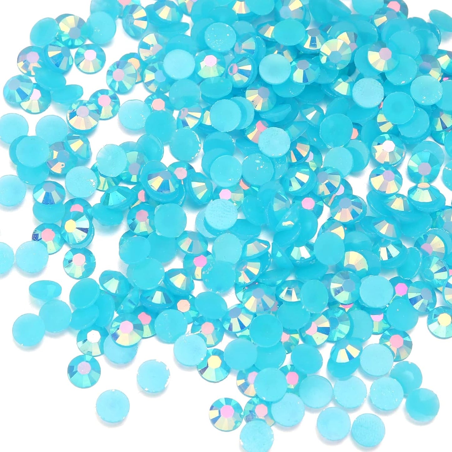 Multi Size 3mm 4mm 5mm Rhinestones Set for Nails Crafts Sky Blue Non Hotfix Rhinestones Nail Gems Rhinestone Jelly AB&Round Flat Back Resin Rhinestone for Makeup Clothes Shoes Eyes Bottles Crafts