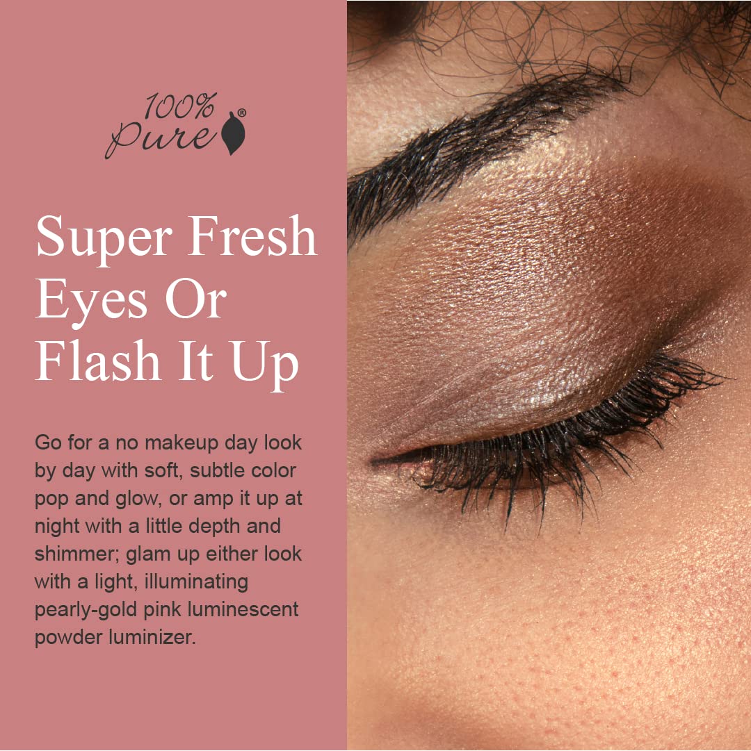 100% PURE Pretty Naked Makeup Palette All in One Compact 3 Eyeshadow, Blush, Face Highlighter, Fruit Pigmented Natural Nude, Neutral Looks for All Skin Types - Vegan (Soft, Neutral Tones)