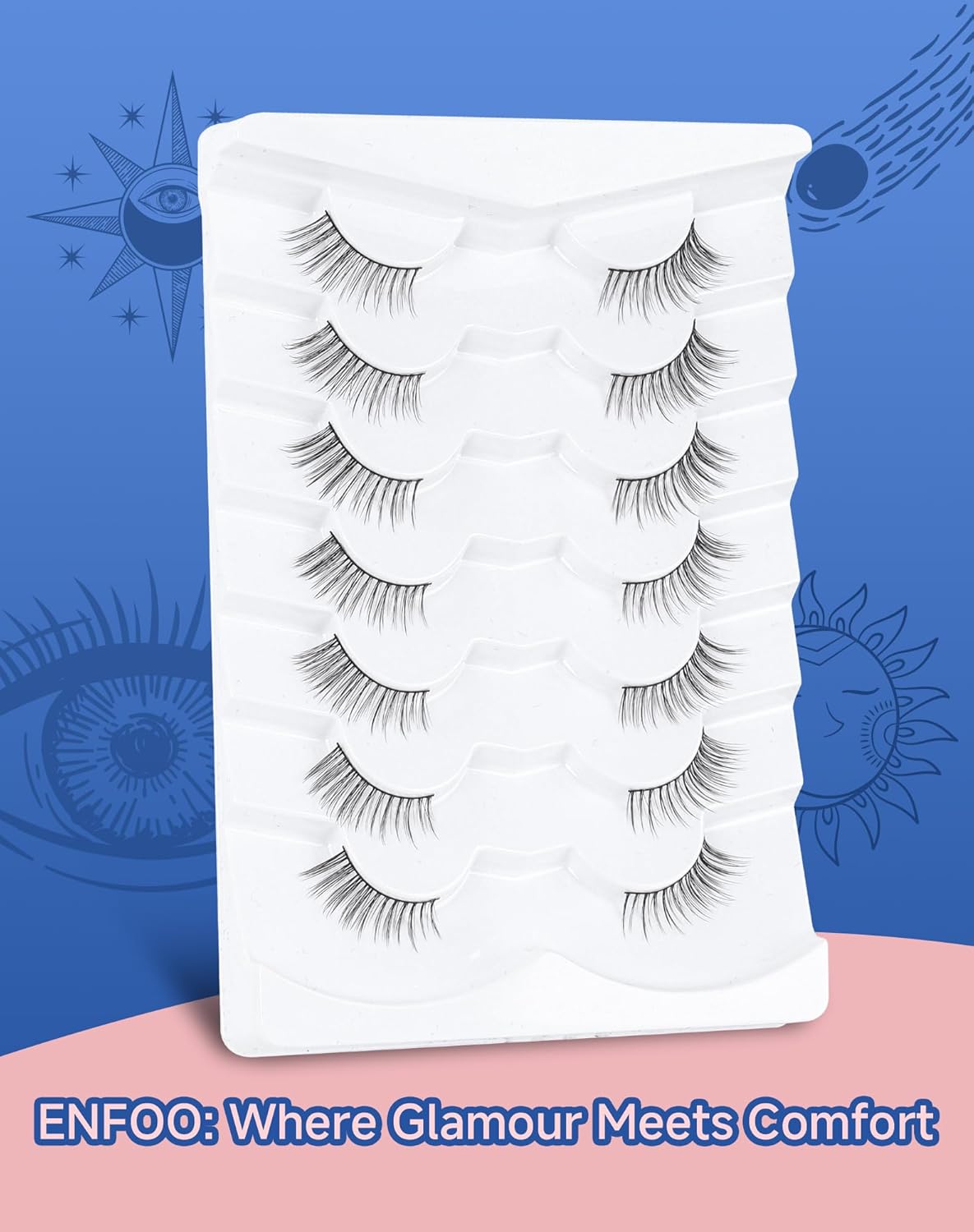 3/4 Lashes Half Natural Wispy Eyelashes Flared Corner Eyelashes False CatEye Lash Half Small Eyelash 7 Pairs D47