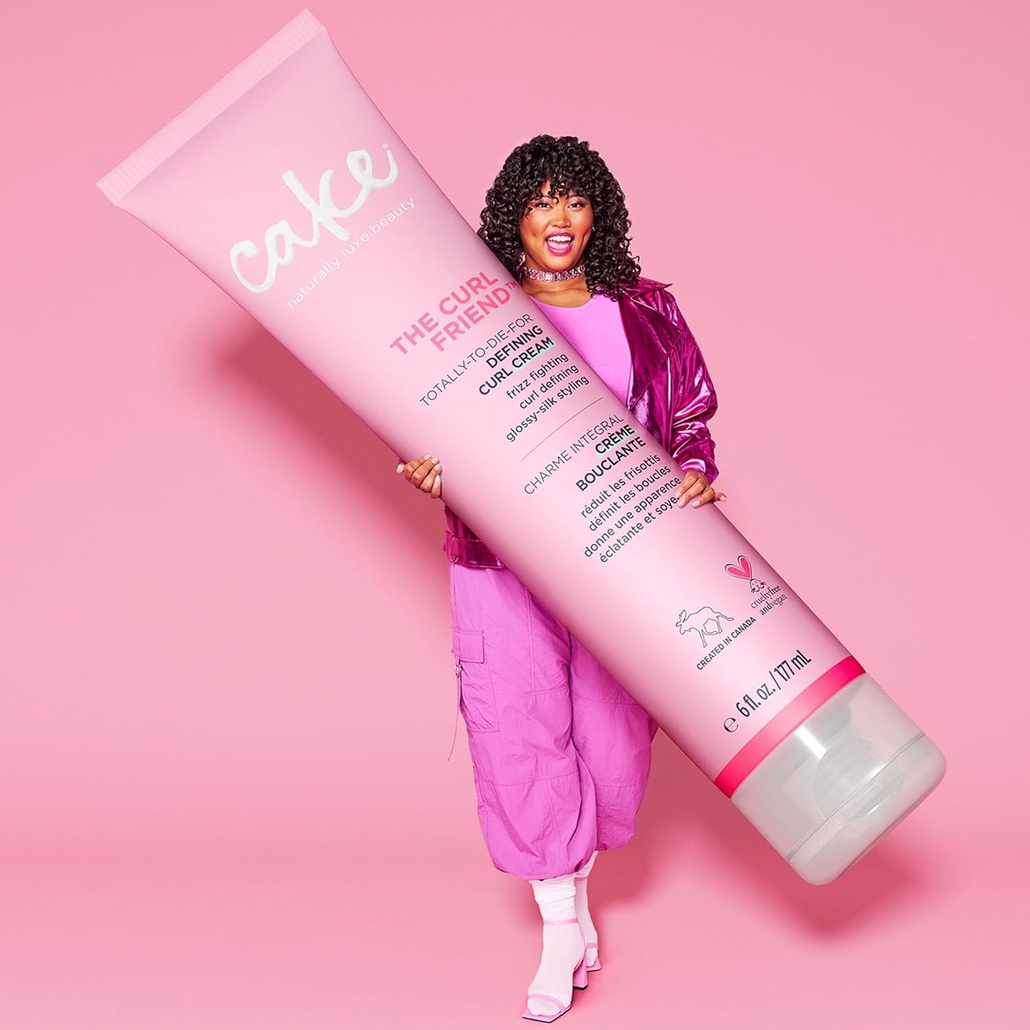 Cake Beauty Curl Defining Cream, The Curl Friend - Moisturizes and Defines Curls – For Frizz Control & Detangling - Avocado Oil, Soybean Oil & Shea Butter – For Curly Hair- 6 Fl Oz / 177 mL