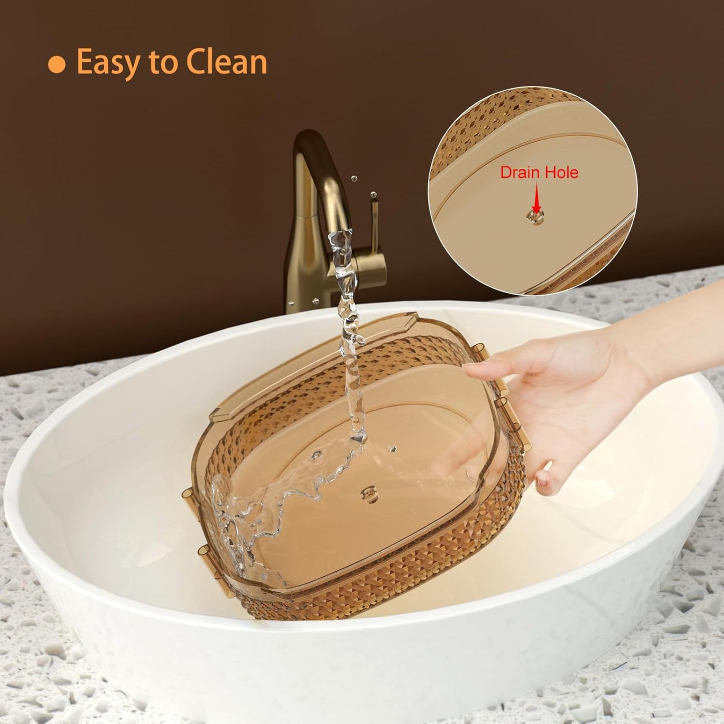 Awenia Rotating Makeup Organizer 360, Stackable Adjustable Large Capacity Cosmetic Storage Unit,Dresser Bathroom Kitchen Countertop Organizer with Metal Handle, Plus Size (Honorable Gold, 2 Tier)