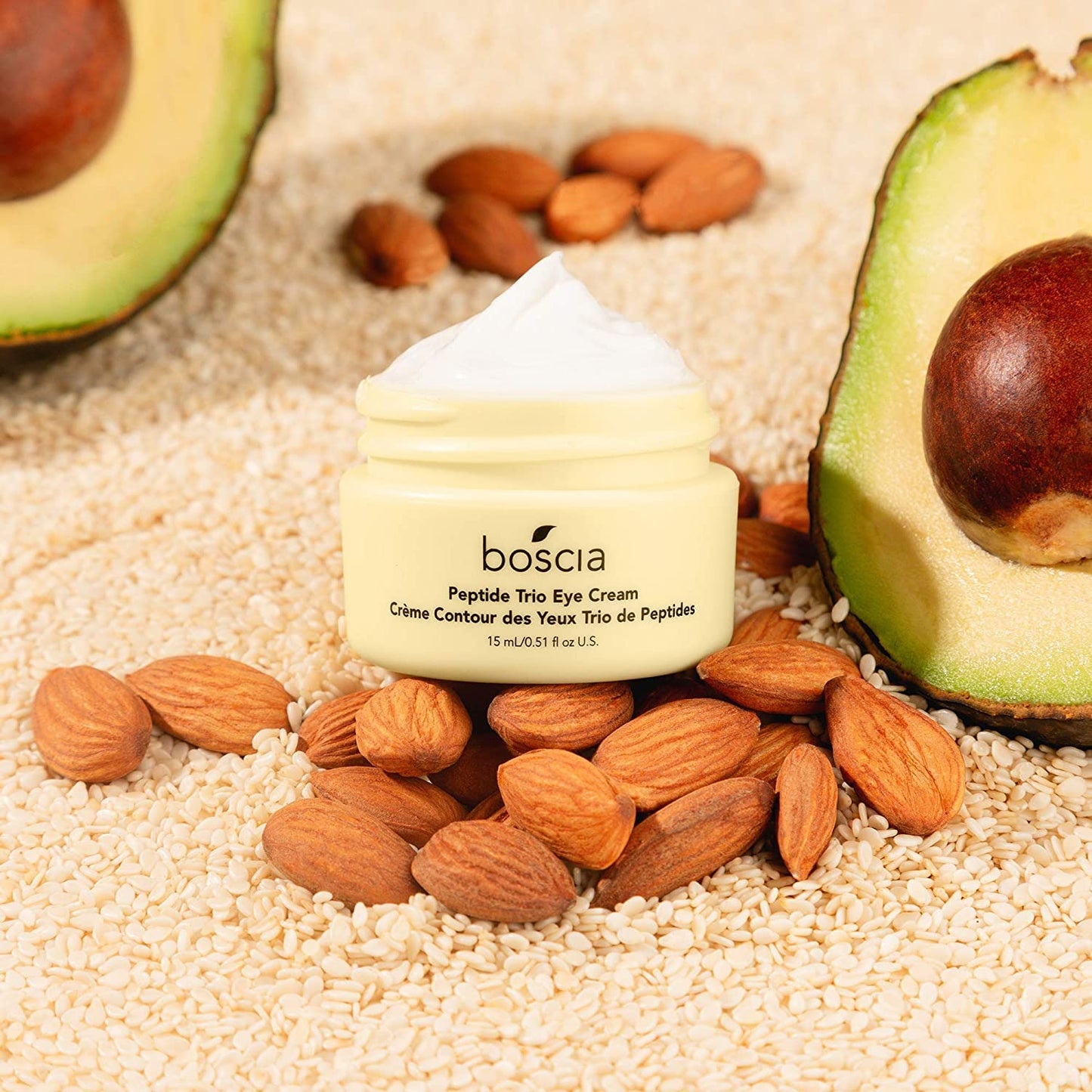 boscia Peptide Trio Eye Cream - Vegan, Cruelty-Free, Natural Skin Care - Age-Defying Eye Cream with Peptide Blend and Organic Botanical Oils - With Hyaluronic Acid - For All Skin Types - 0.51 Fl Oz