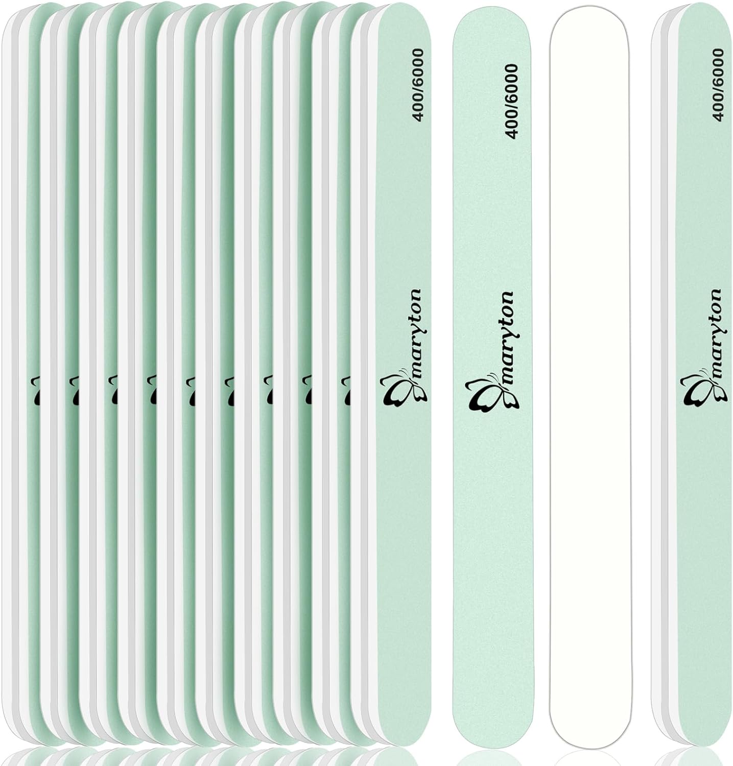 Maryton Nail Buffer and Shine Kit - 10pcs Nail Shine Buffer Blocks for Natural Nails Polisher Fingernail Buffer Buffing File 400 6000 Grit