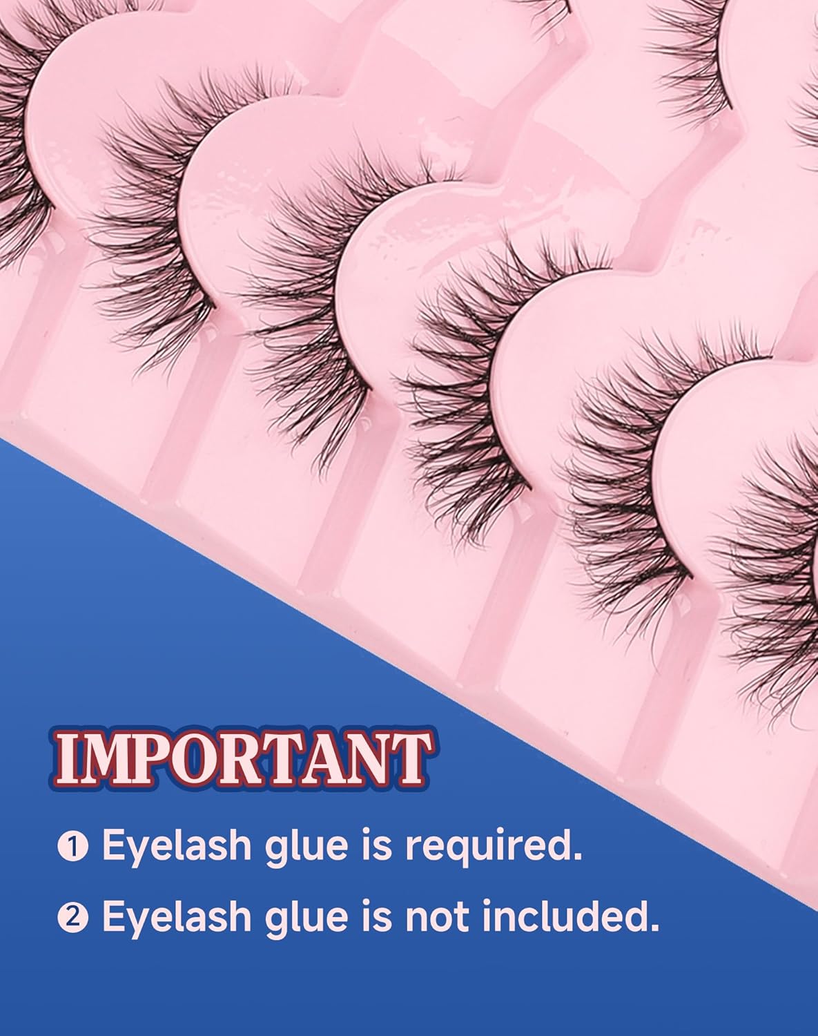Natural Lashes Wispy Everyday Natural Look Flared Eyelashes Fairy False Cateye Lash Soft False Eyelashes Fluffy 7 Pairs D77