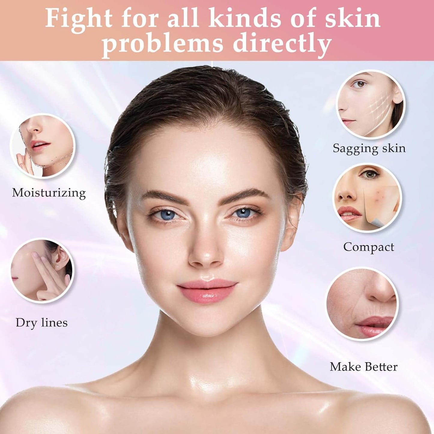 Facial and Neck Massager, Lymphatic Drainage Facial Massager Designed Specifically for The Face and Neck, Equipped with 7-Color Face 𝖲culpting Wand (Black)